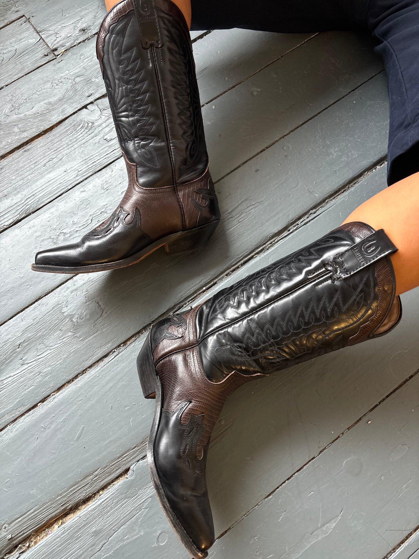 Ramirez Black & Brown Cowboy Boots