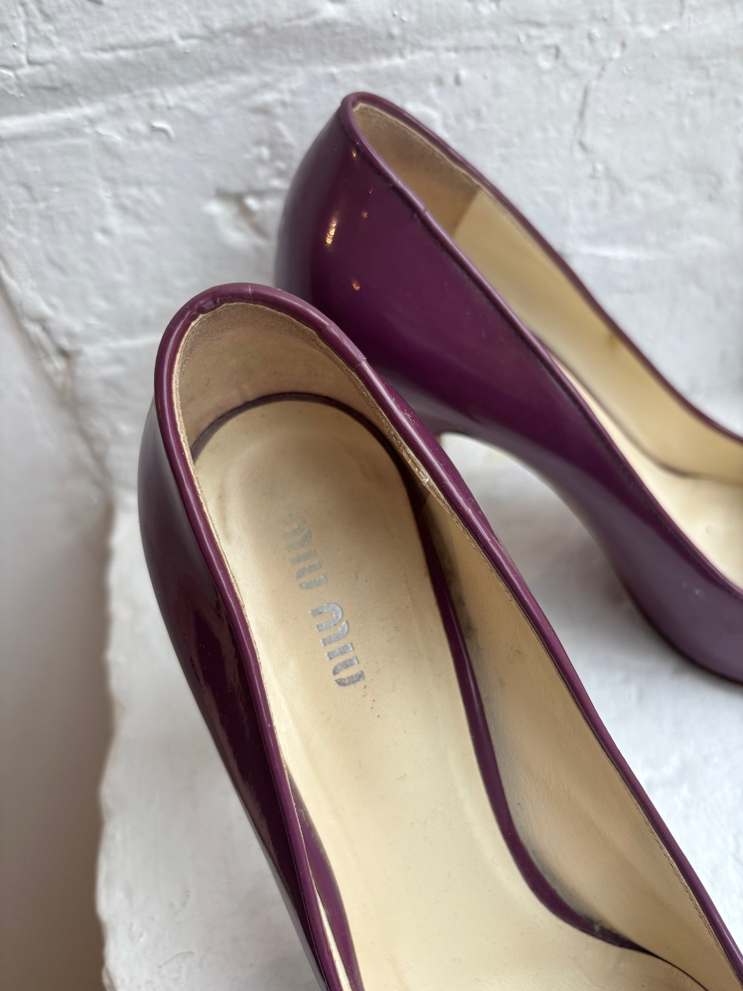 Miu Miu Purple Patent Pumps