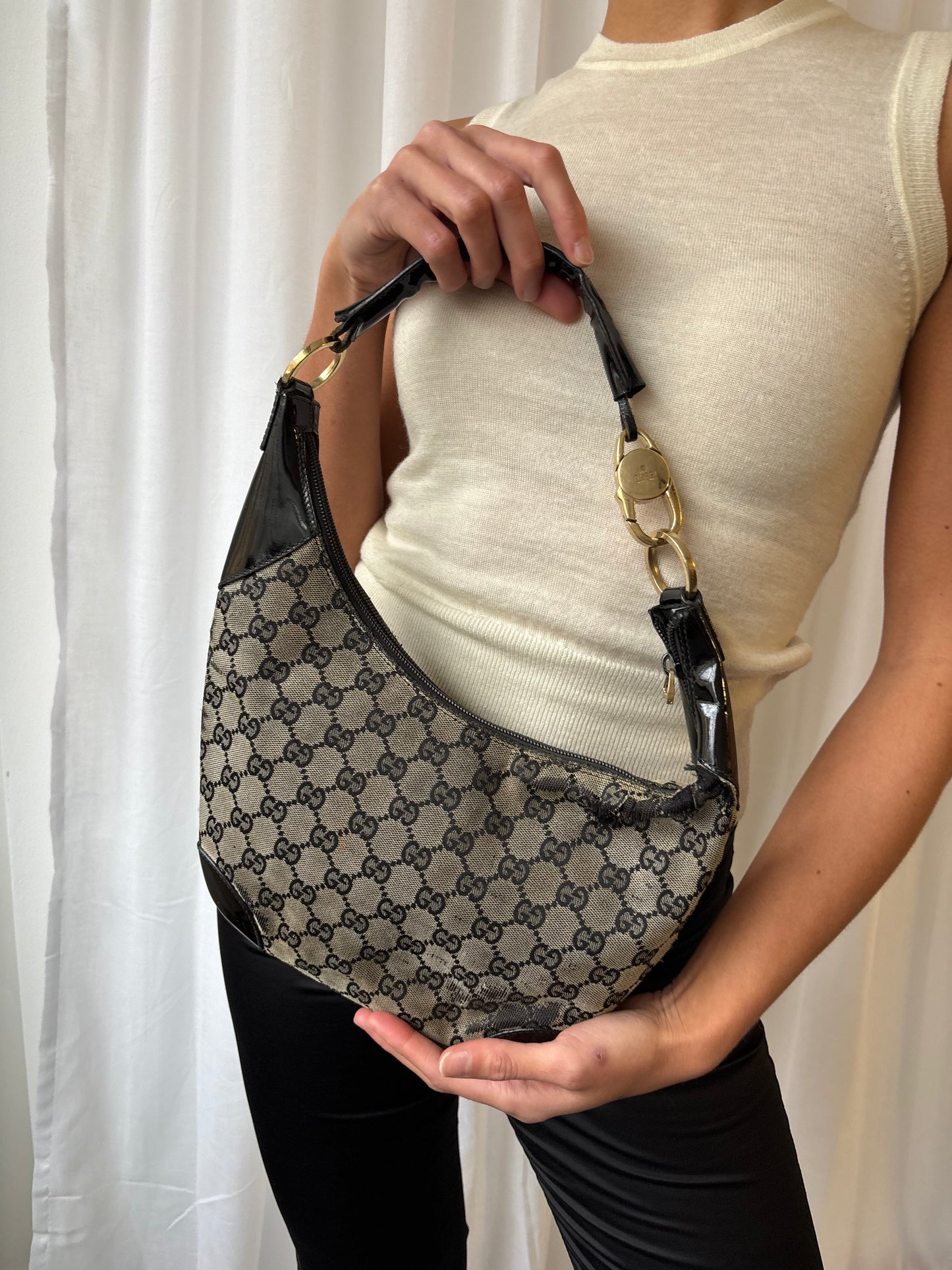 Gucci Black Monogram Handbag