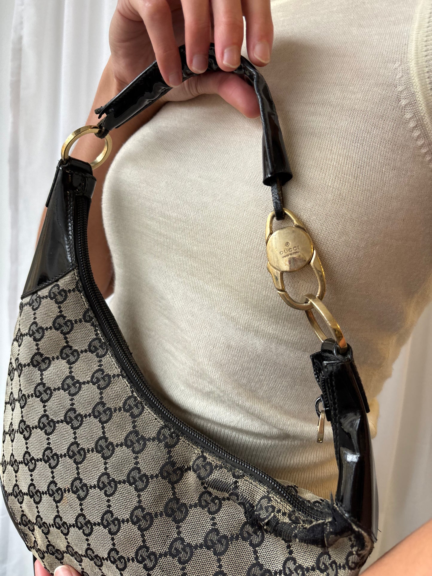 Gucci Black Monogram Handbag