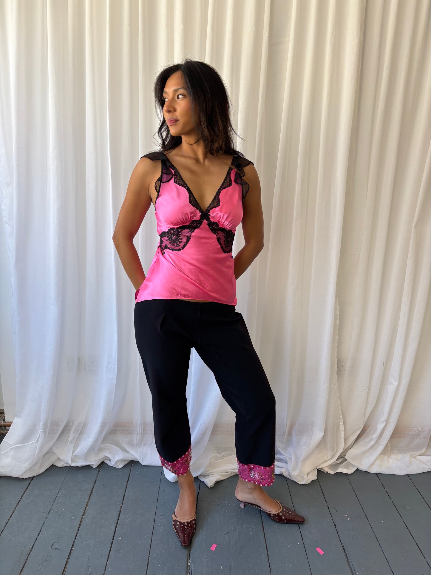 Betsey Johnson Pink Silk Cami