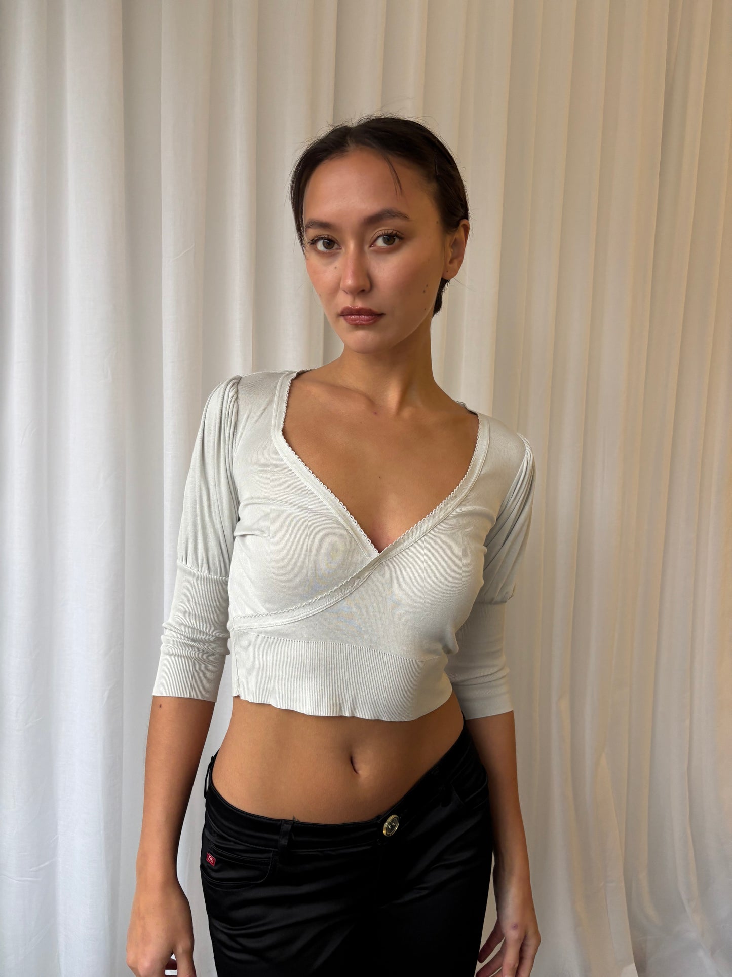 Chine Off White Crossover Top