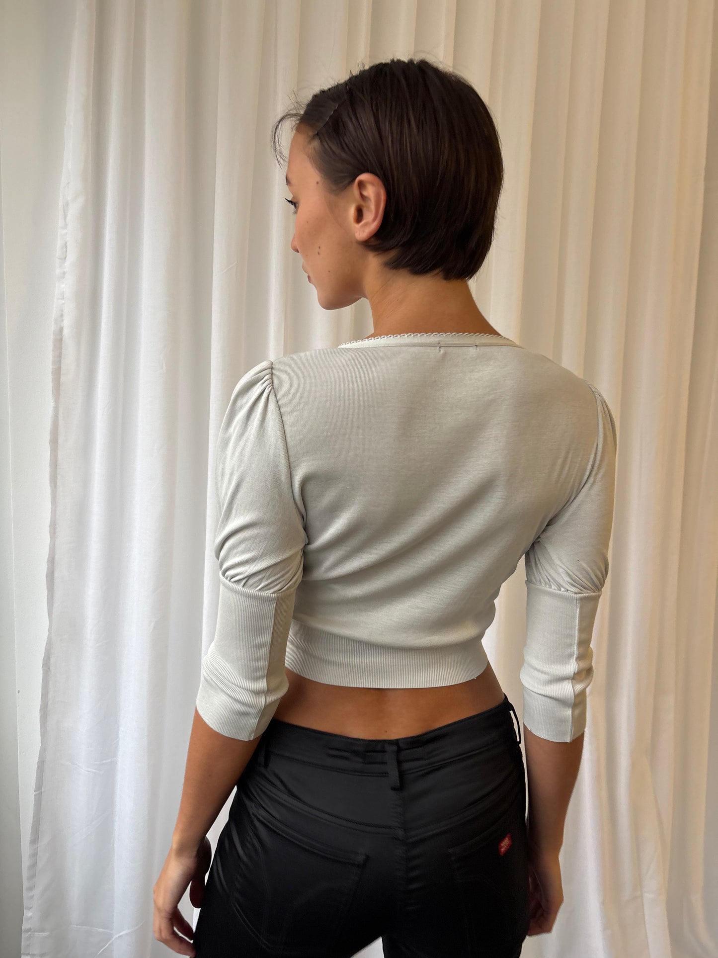 Chine Off White Crossover Top