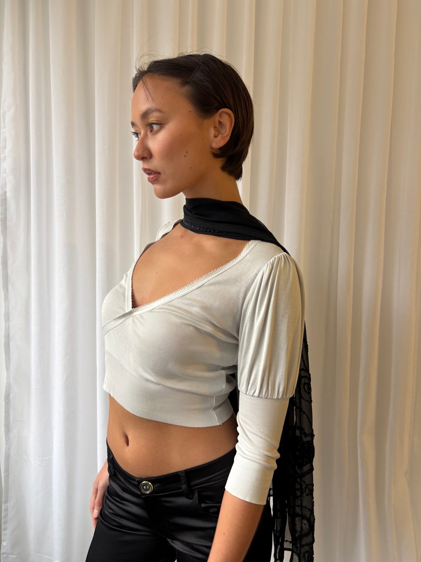 Chine Off White Crossover Top