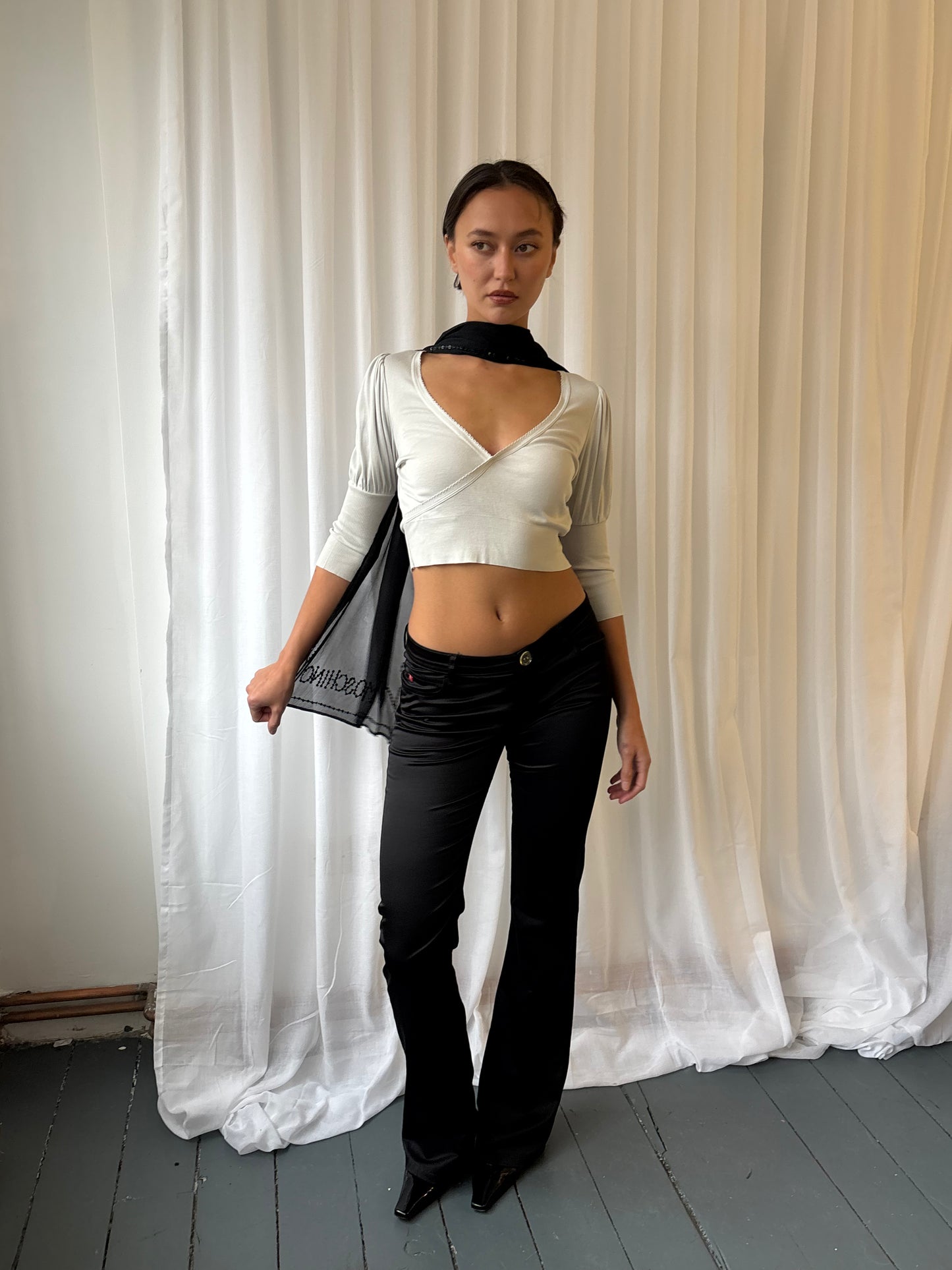 Chine Off White Crossover Top