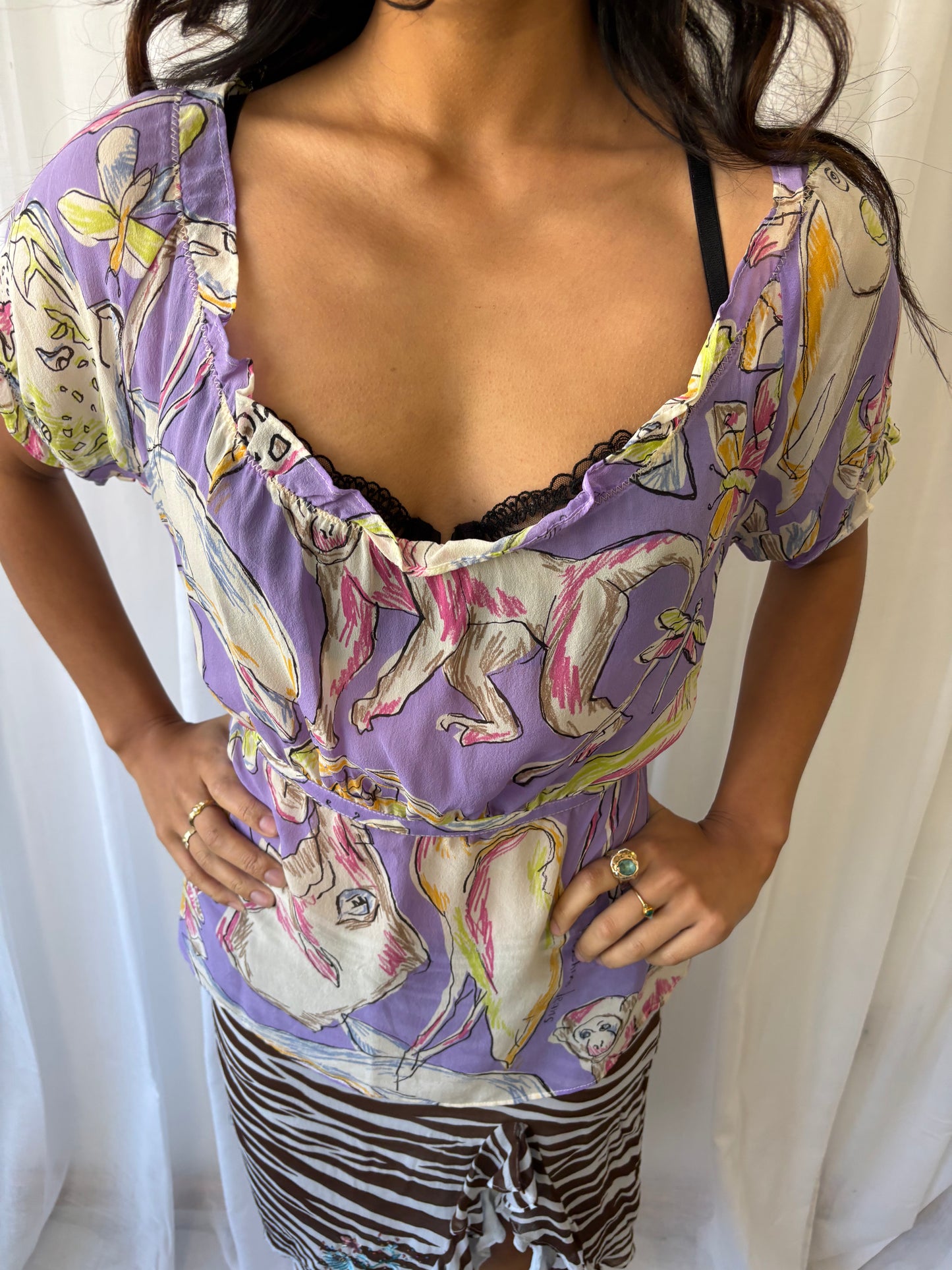 Moschino Lilac 1999 Silk Top