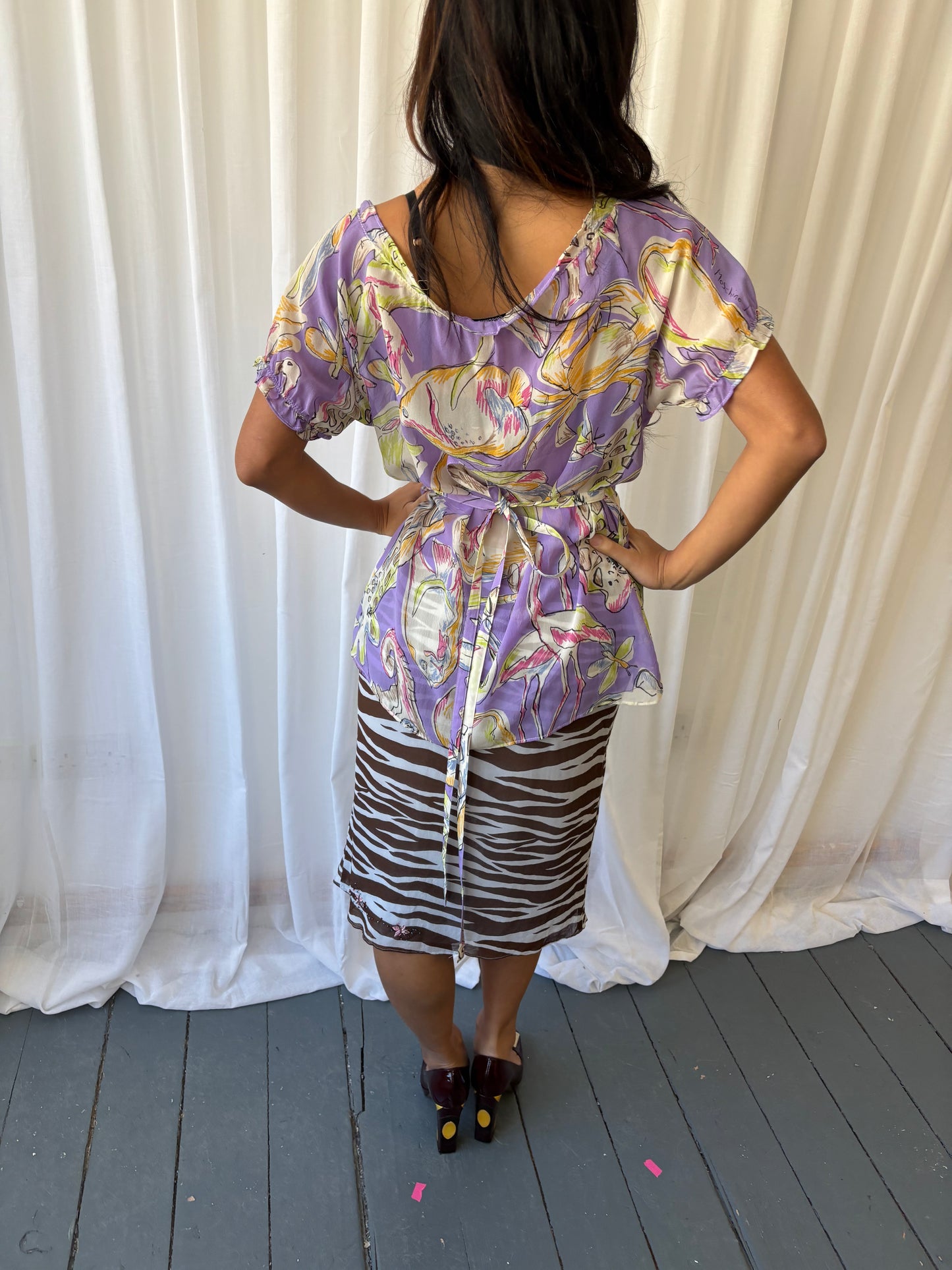 Moschino Lilac 1999 Silk Top