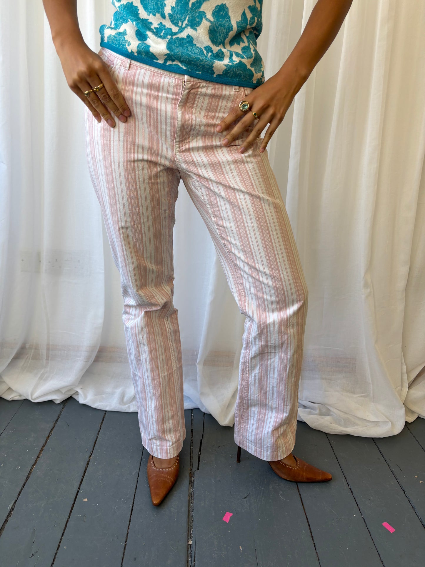 Vintage Pink Stripe Trousers