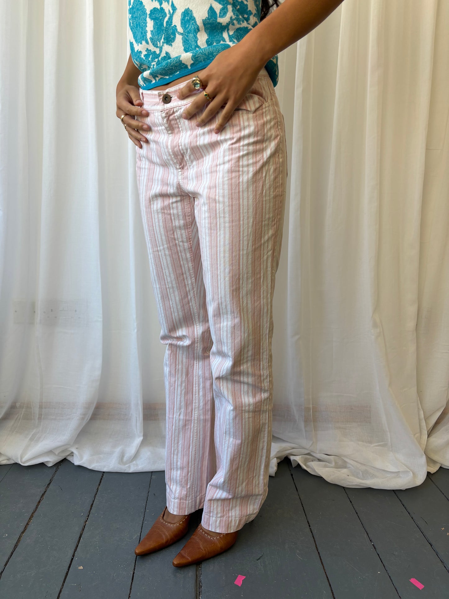Vintage Pink Stripe Trousers