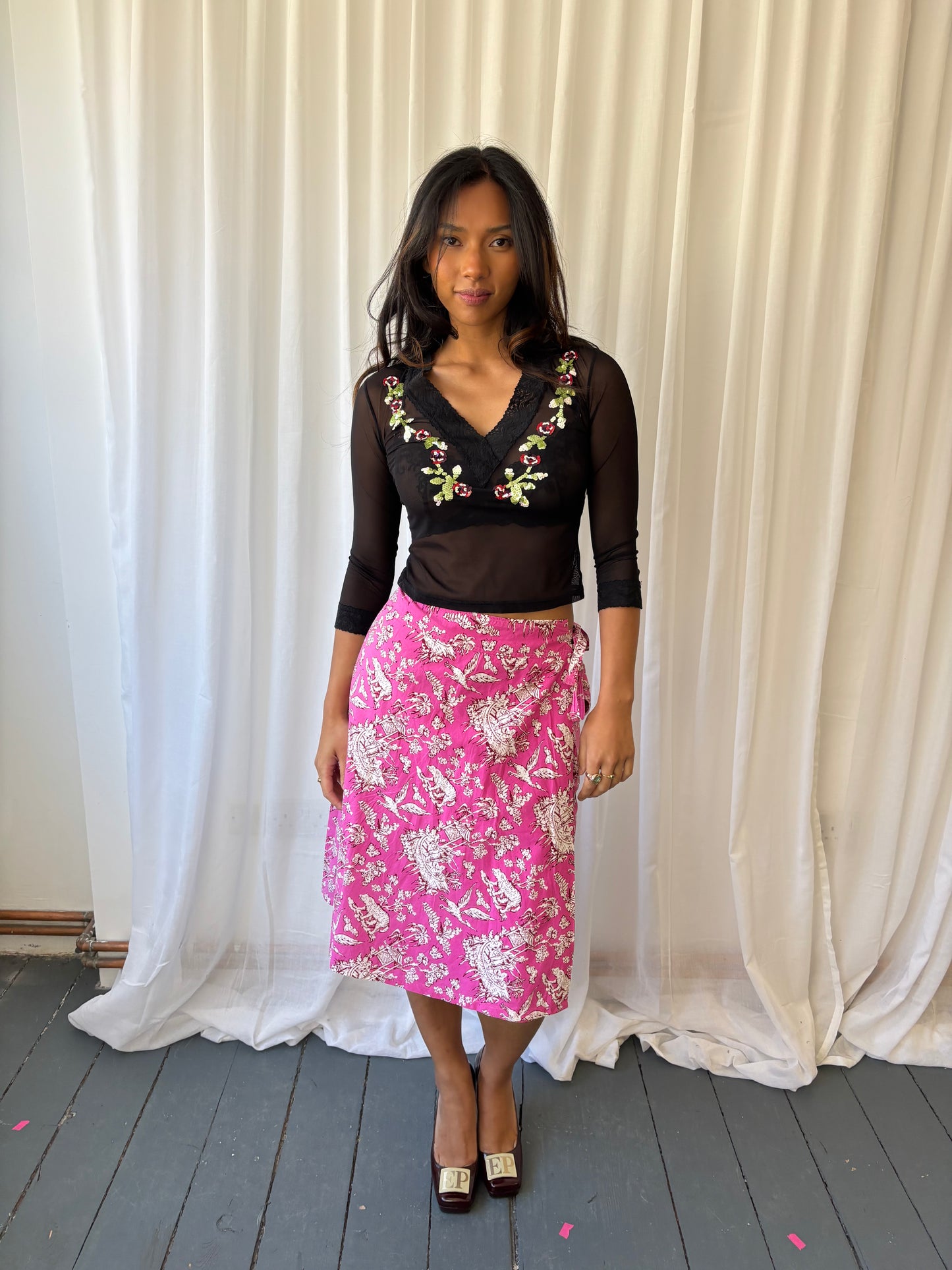 Cacharel Pink Printed Skirt