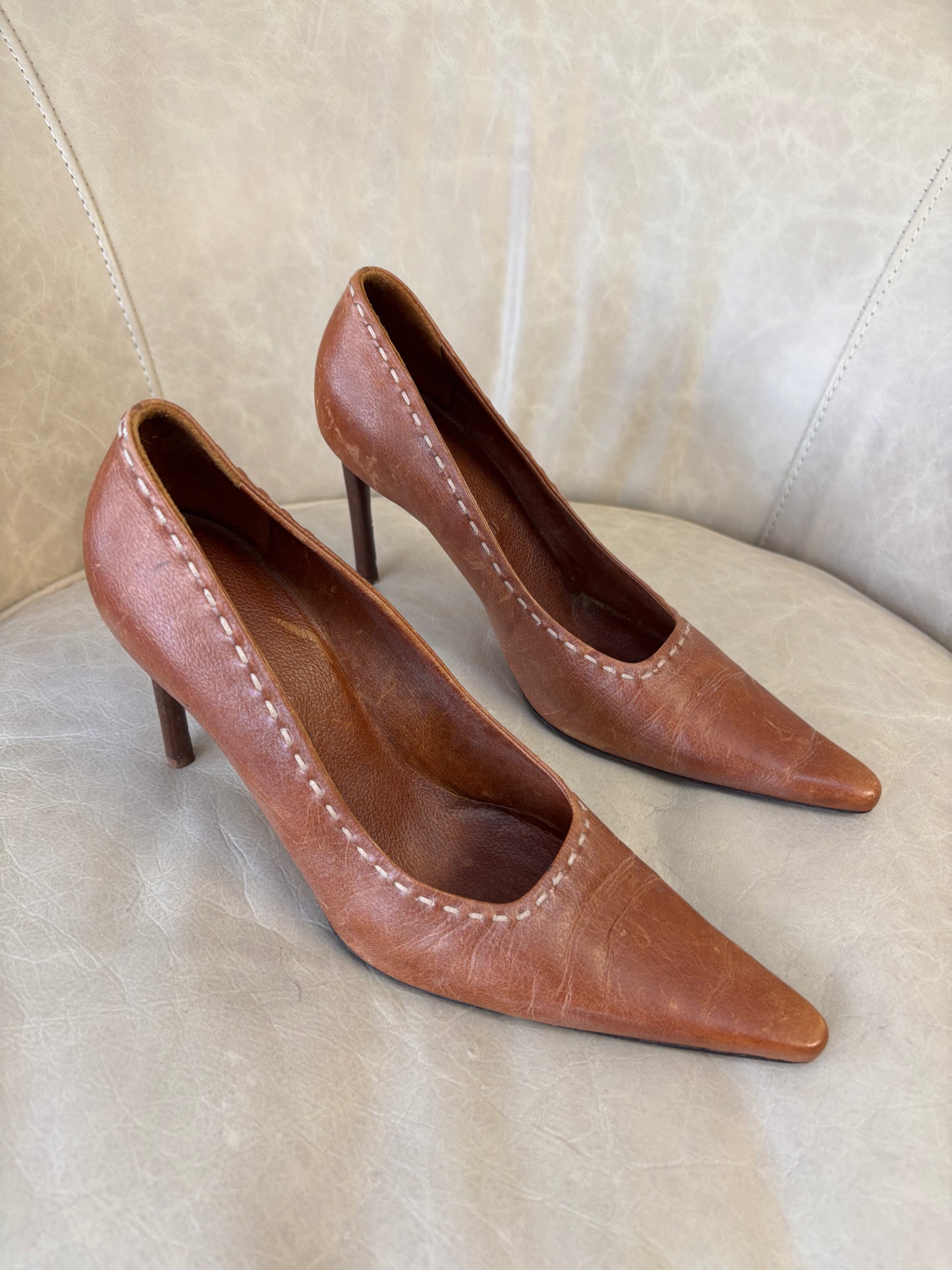 Céline Tan Pointed Heels