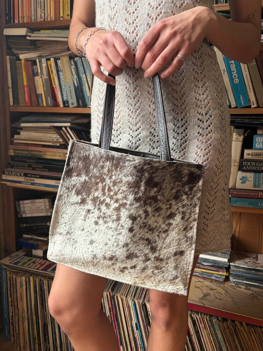 Vintage Cowhide Box Handbag