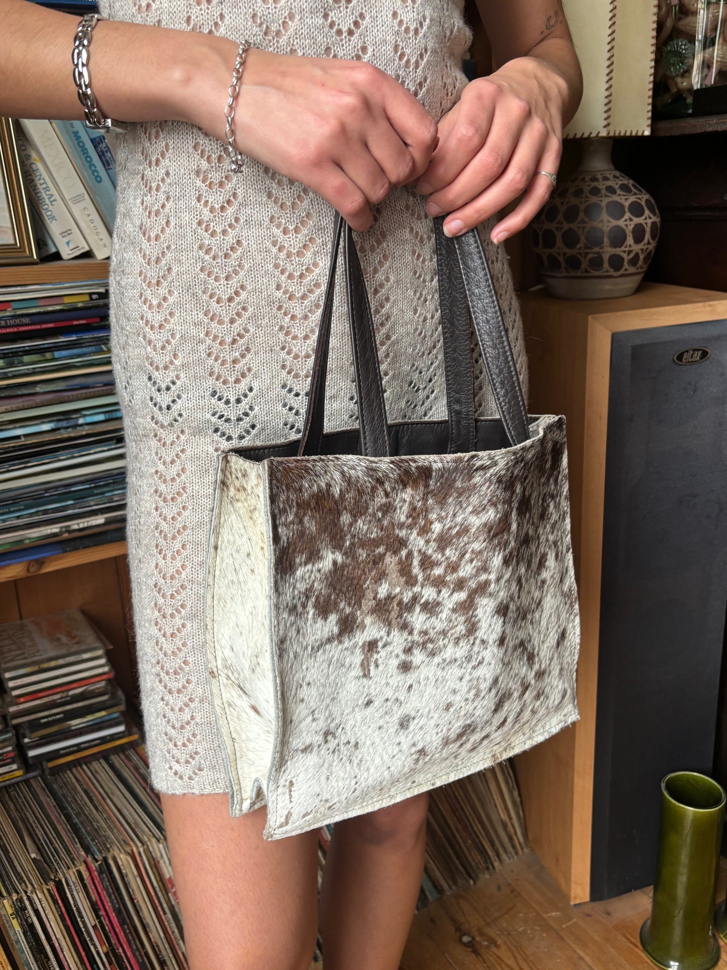 Vintage Cowhide Box Handbag