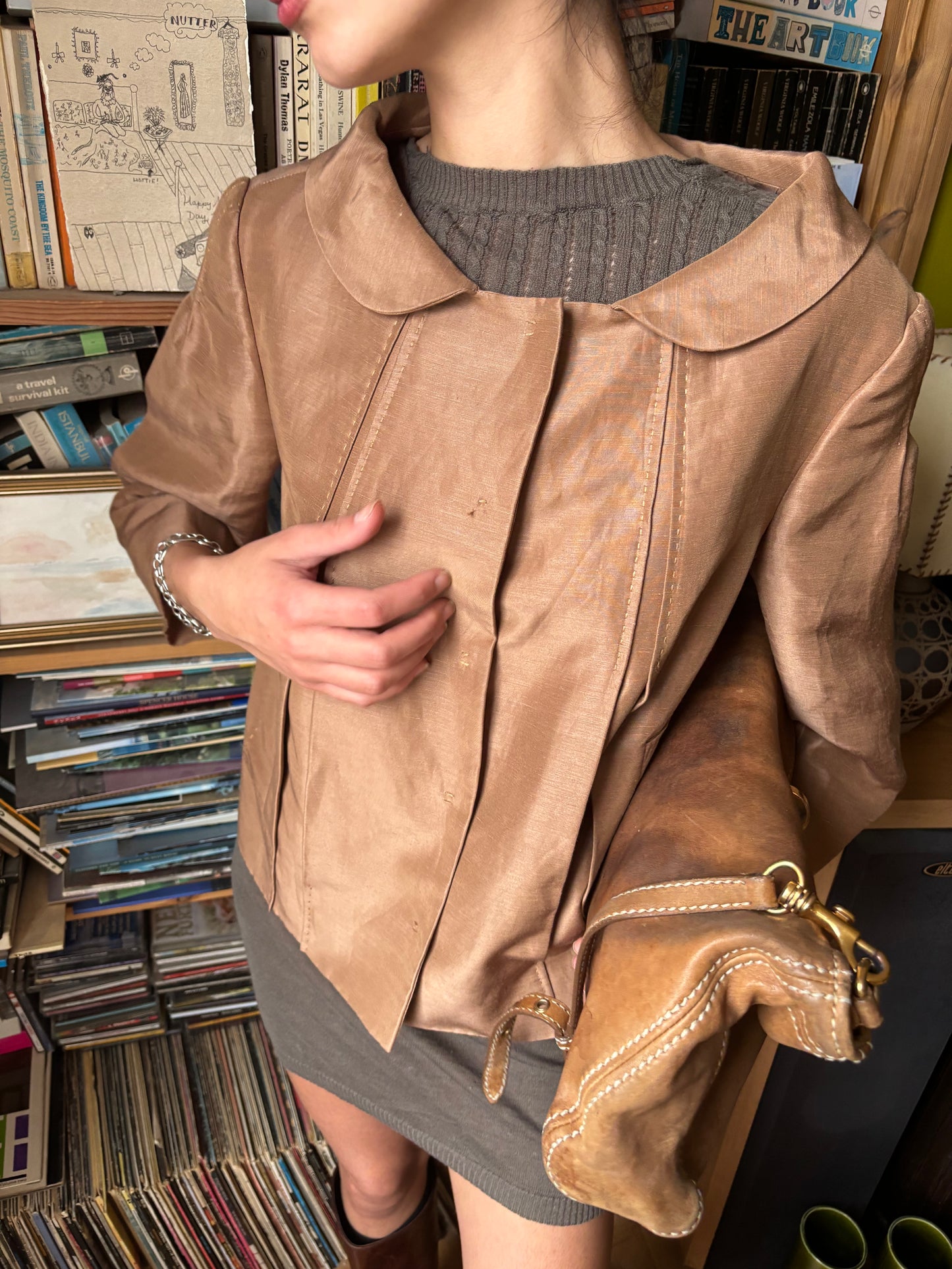 Alberta Ferretti Coffee Silk Jacket