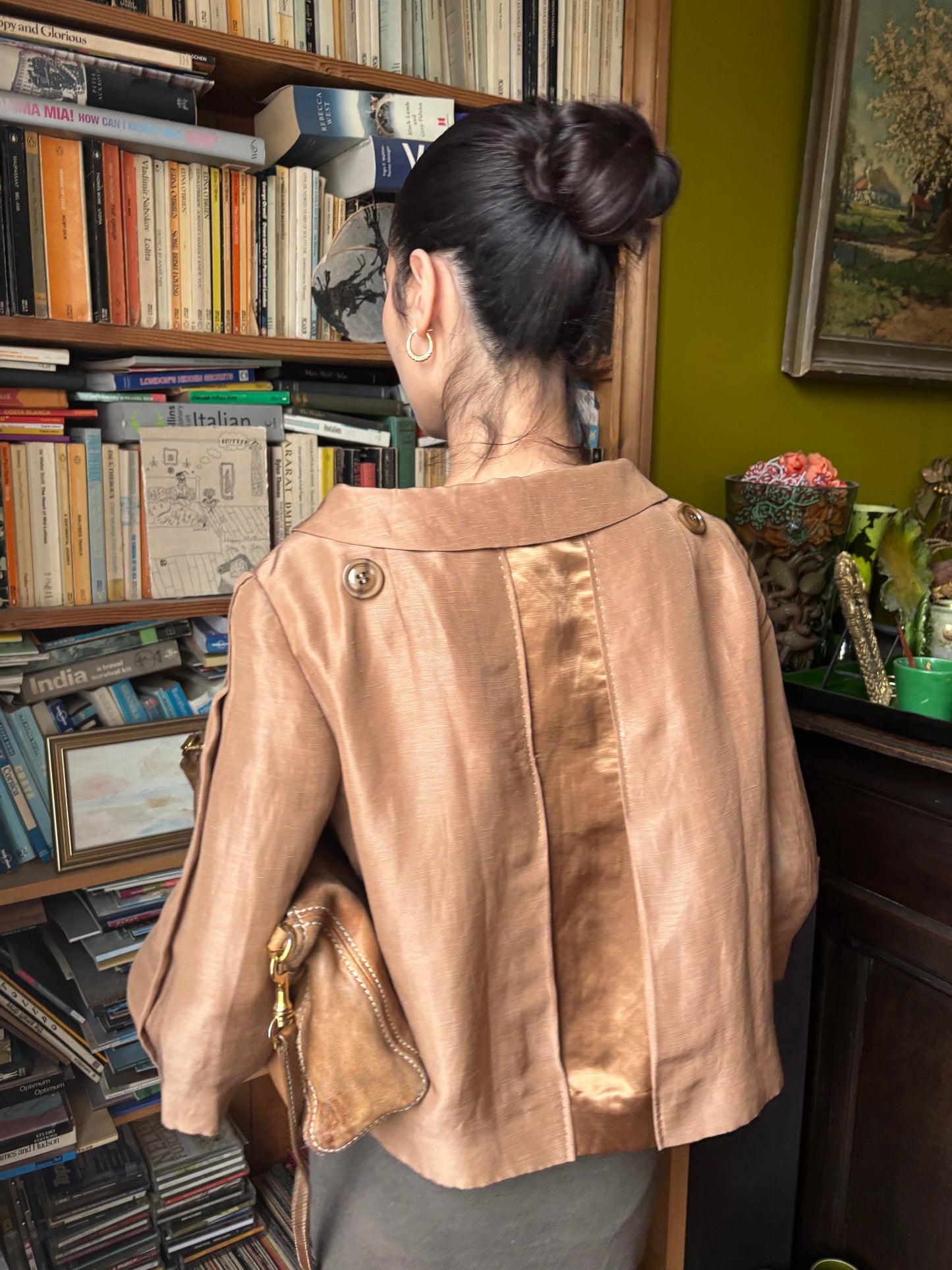 Alberta Ferretti Coffee Silk Jacket