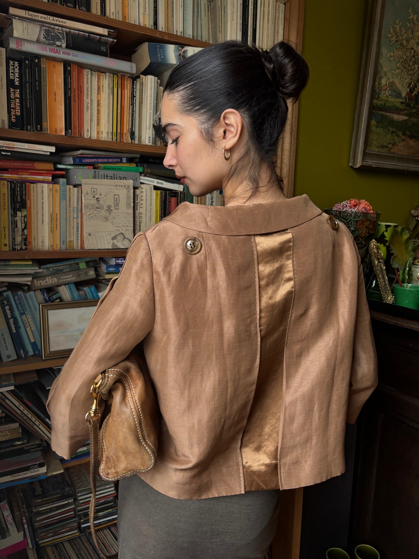 Alberta Ferretti Coffee Silk Jacket