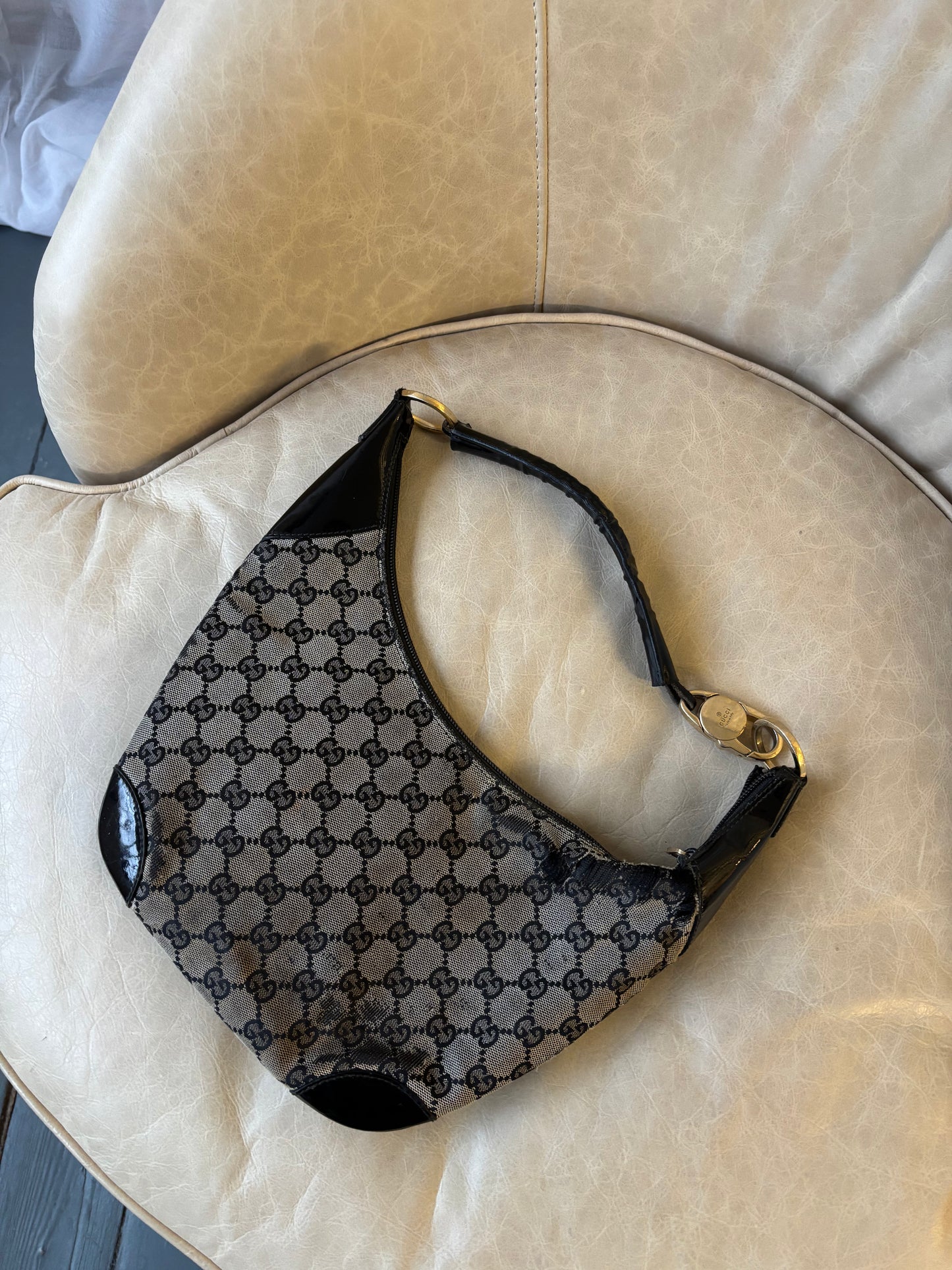 Gucci Black Monogram Handbag