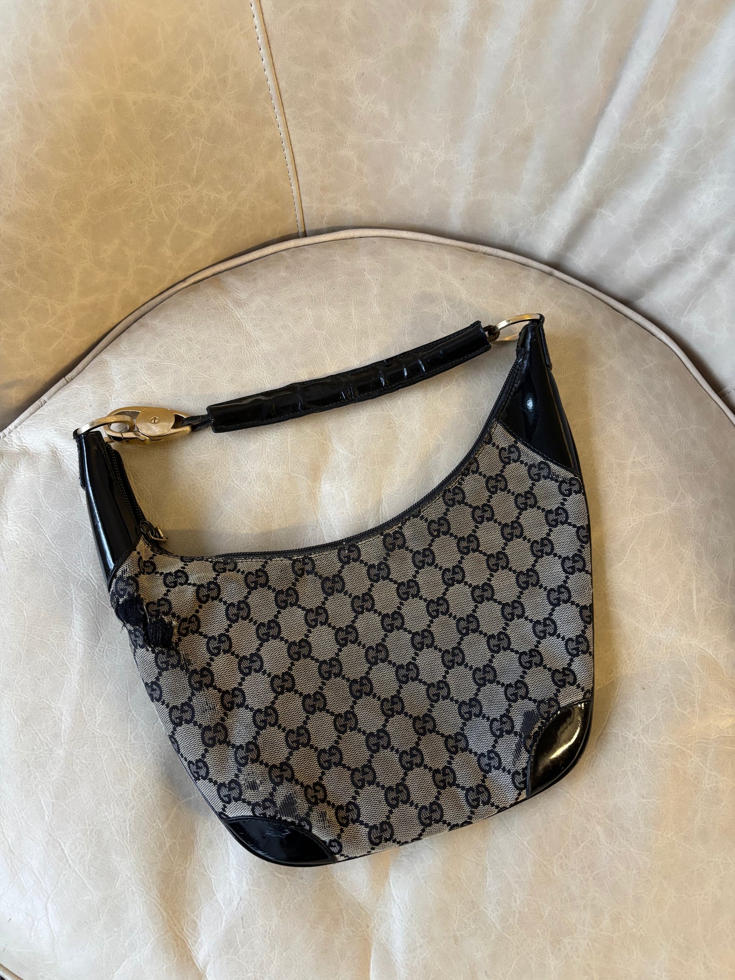 Gucci Black Monogram Handbag