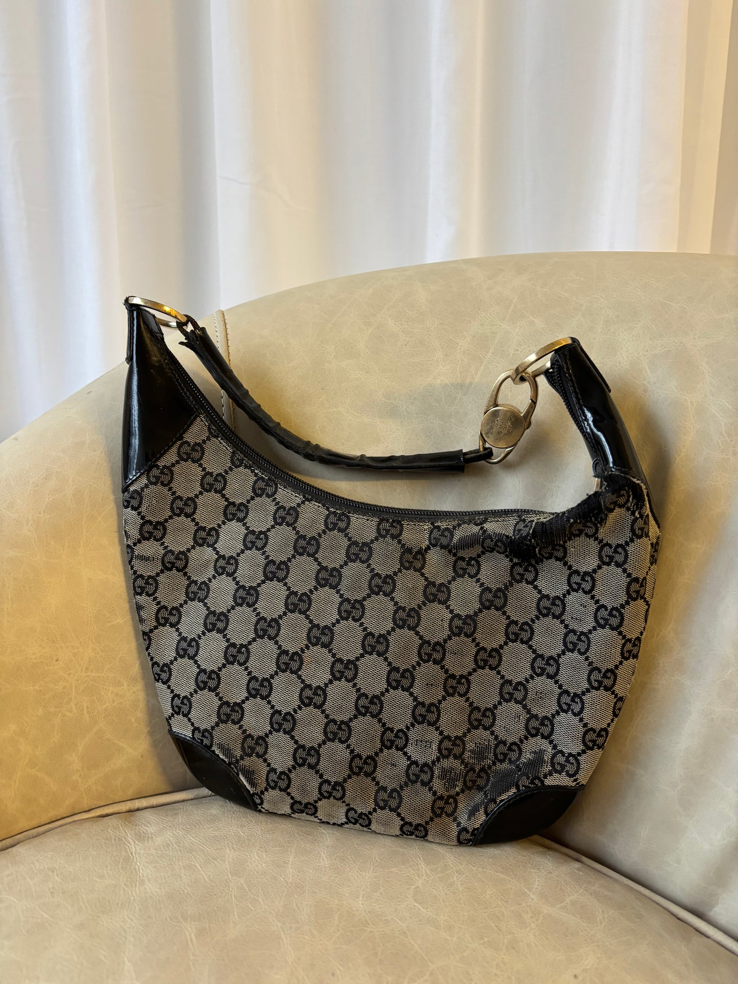 Gucci Black Monogram Handbag