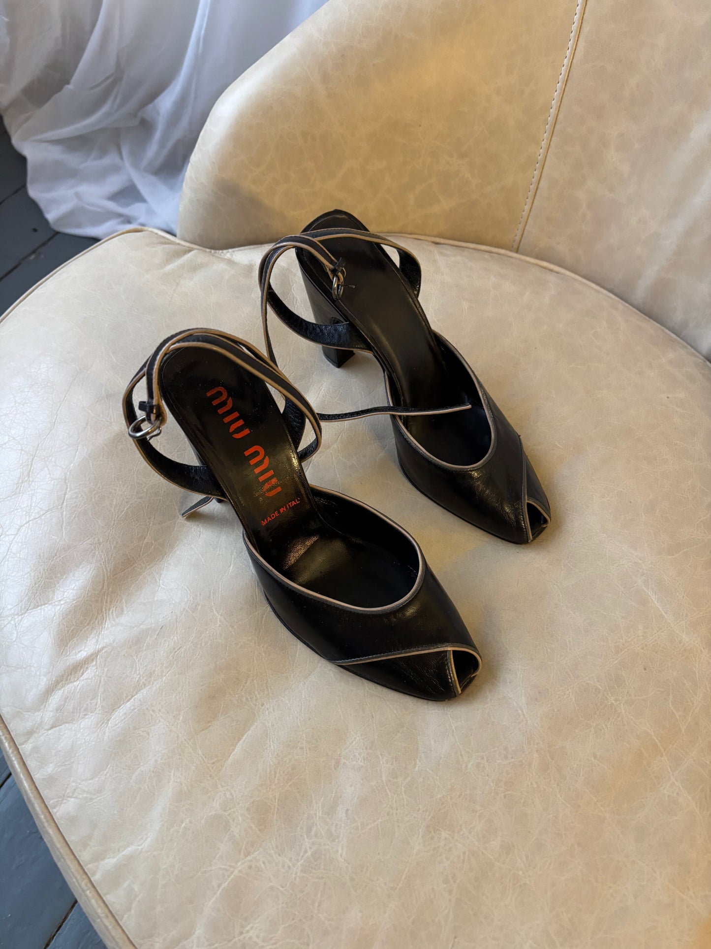 Miu Miu Black Leather Heels