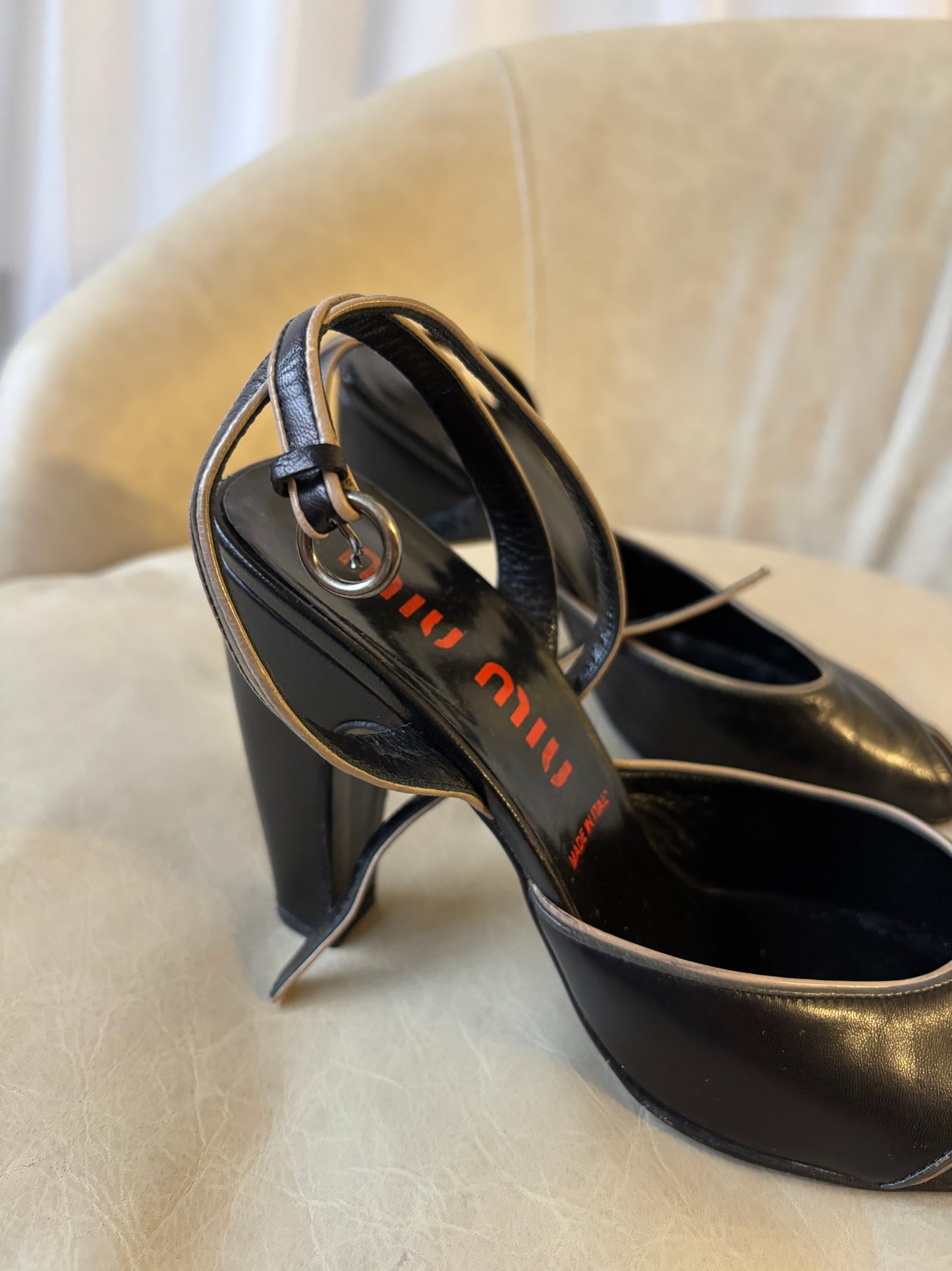 Miu Miu Black Leather Heels