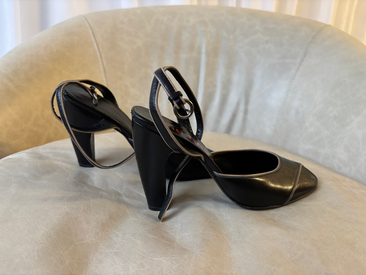 Miu Miu Black Leather Heels