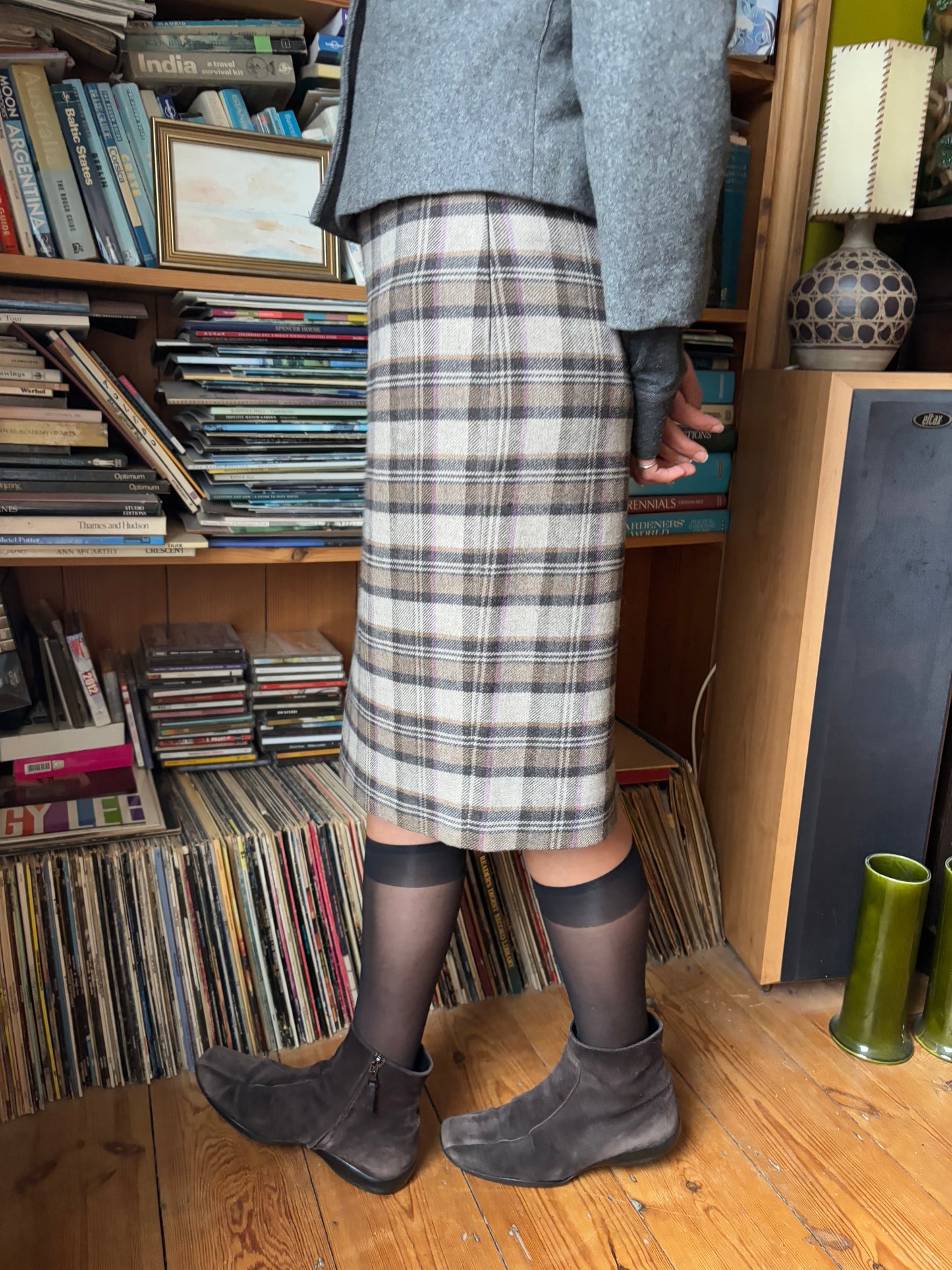 Moschino Grey Check Skirt