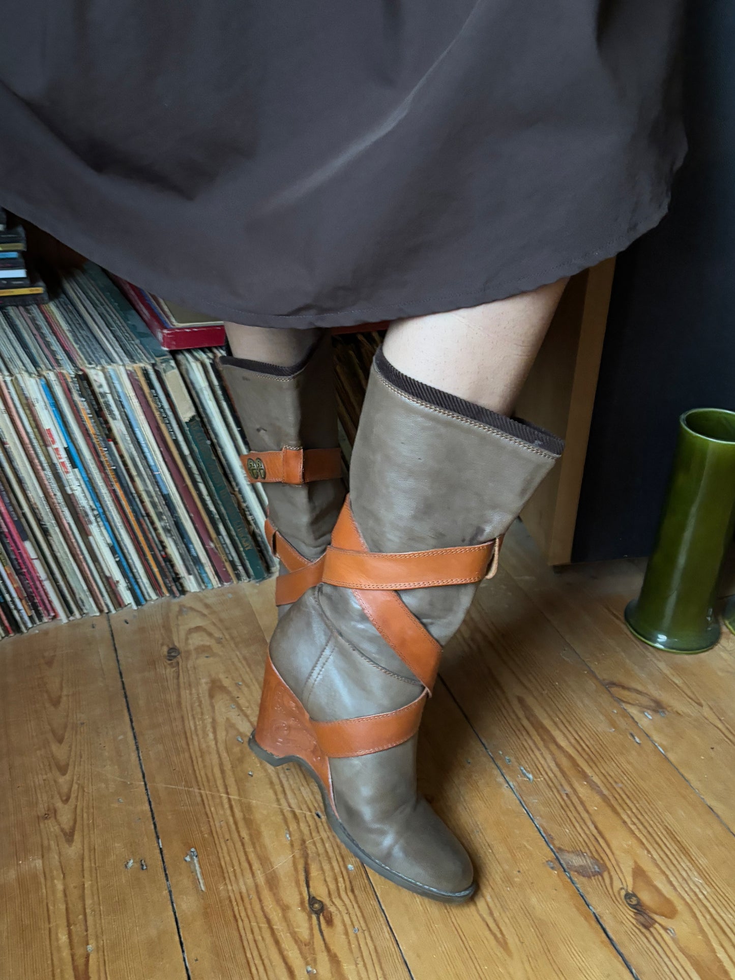 Miss Sixty Brown Leather Belt Boots