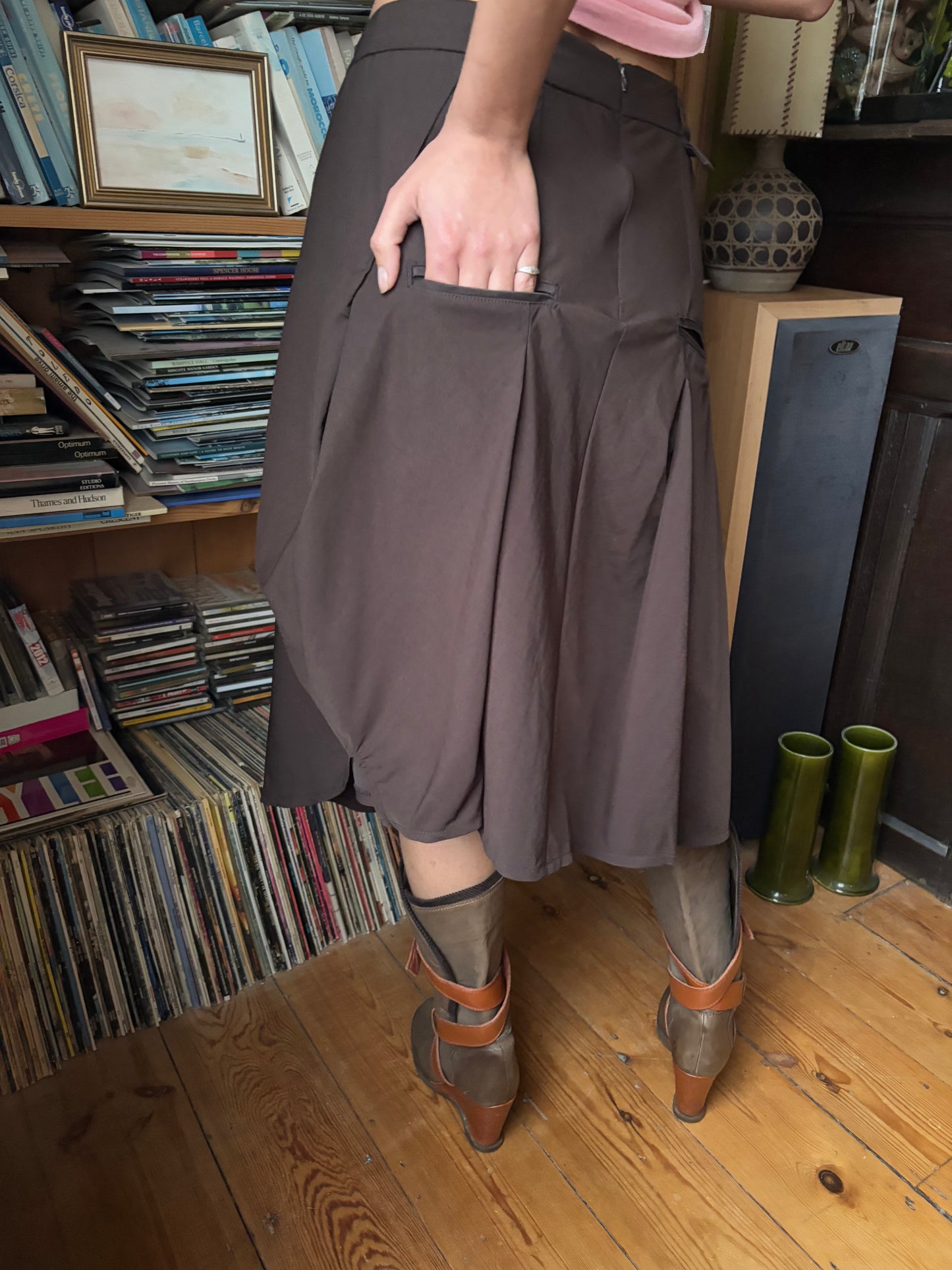 Cotélac Brown Bubble Asymmetric Skirt