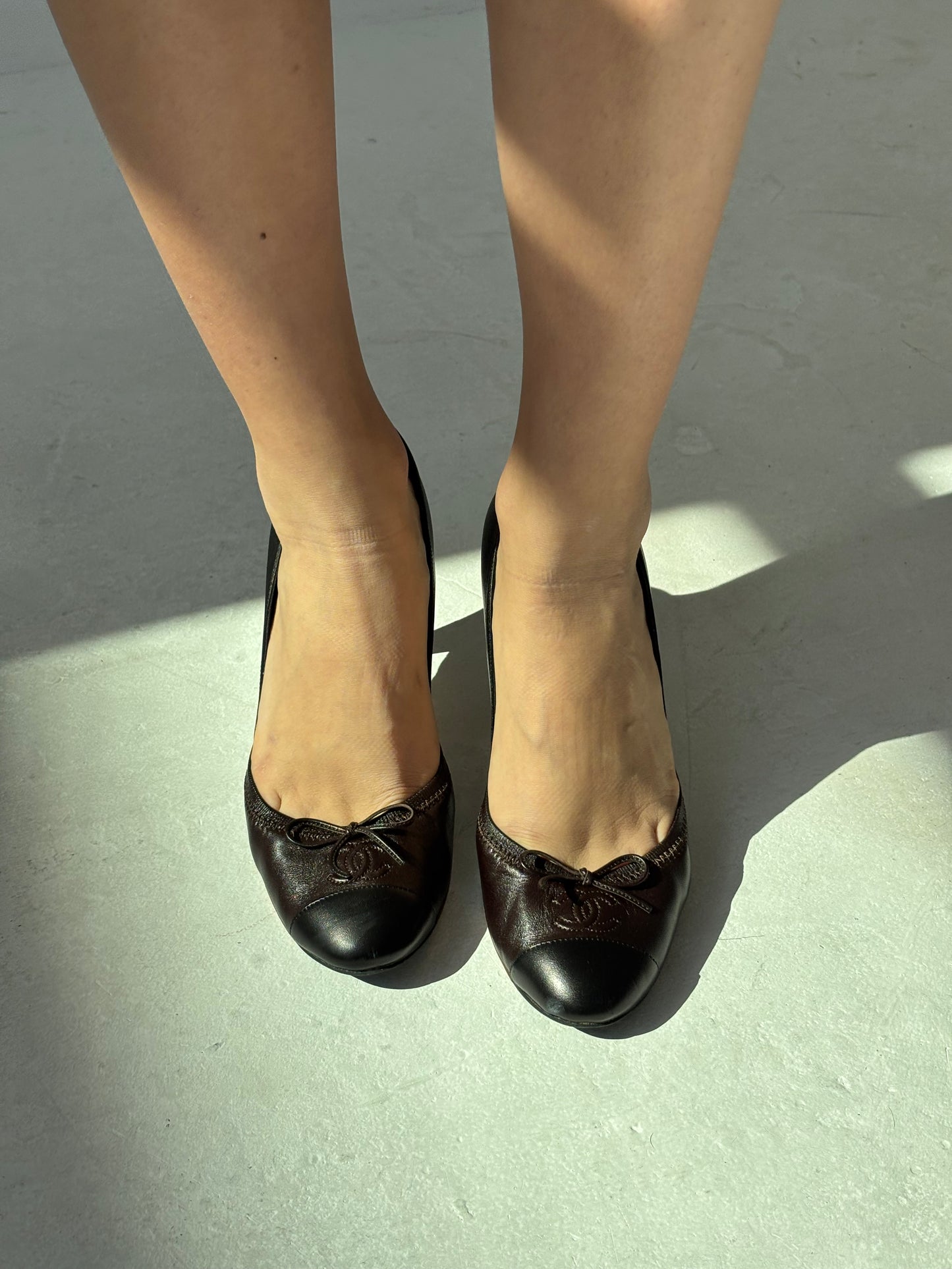 Chanel Brown Leather Pumps