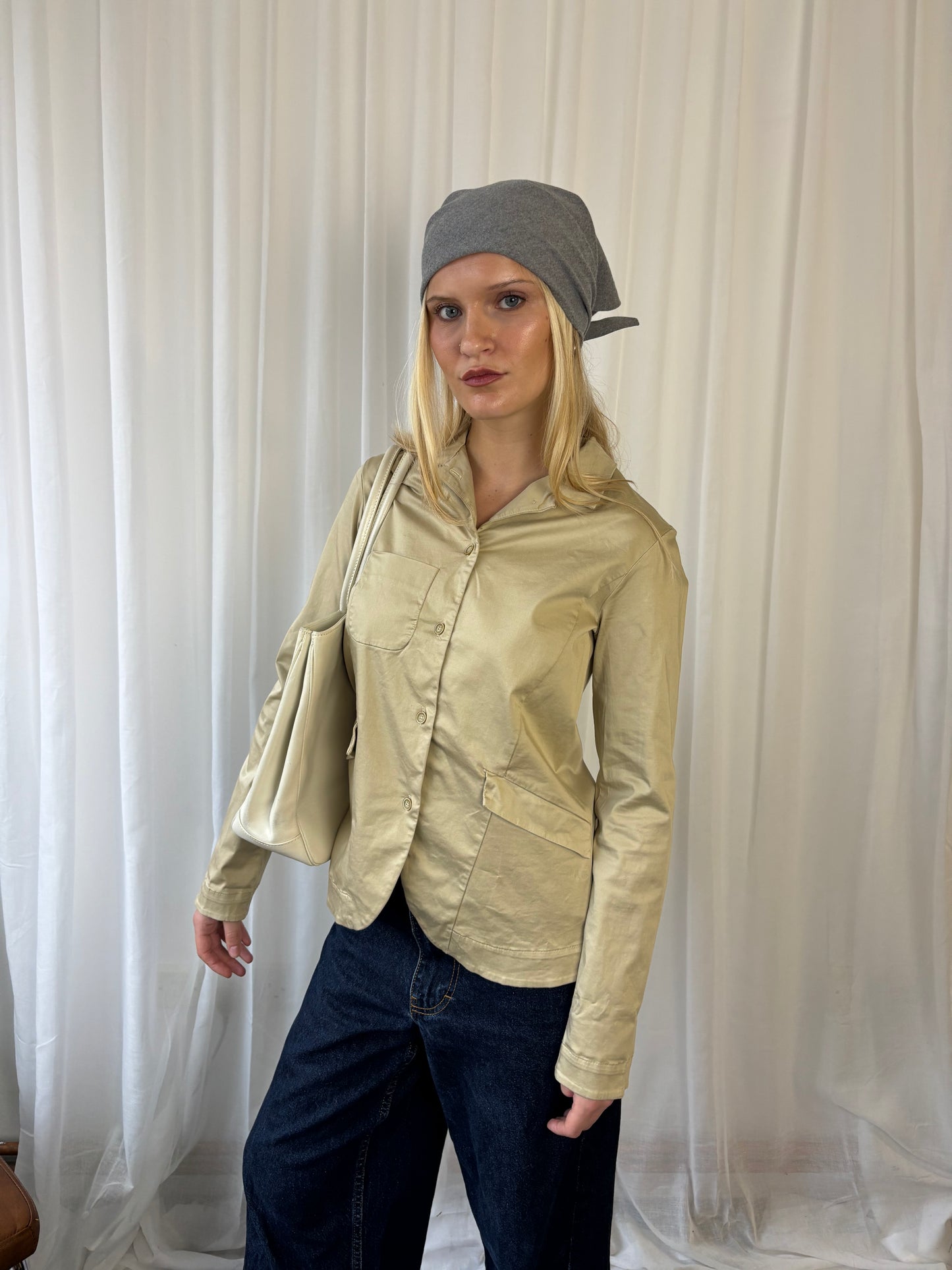 Vintage Beige Shirt Jacket