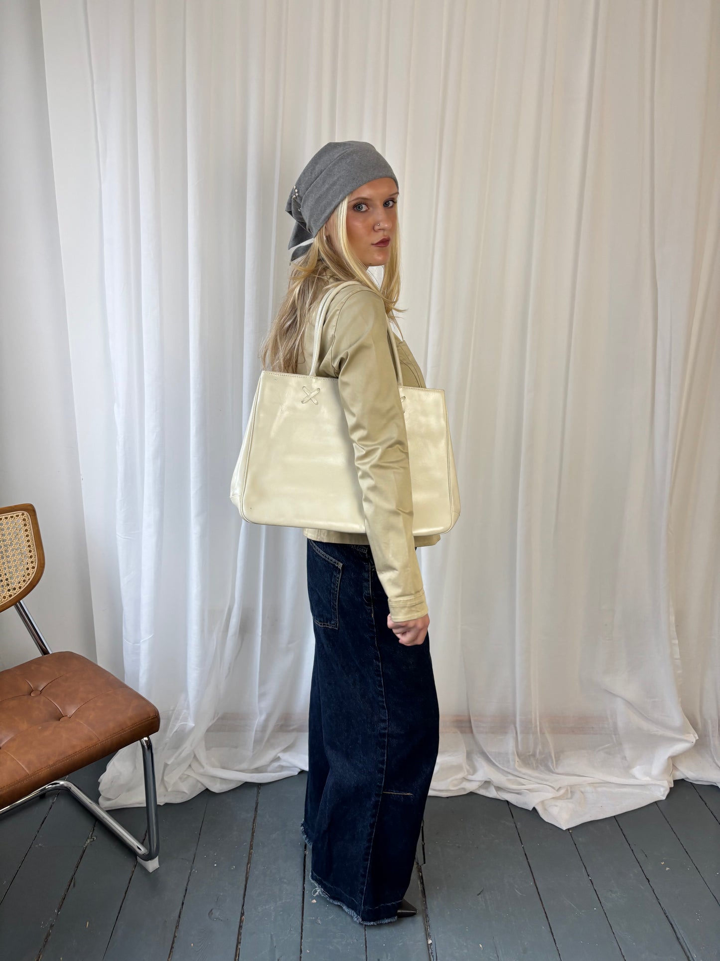 Vintage Beige Shirt Jacket