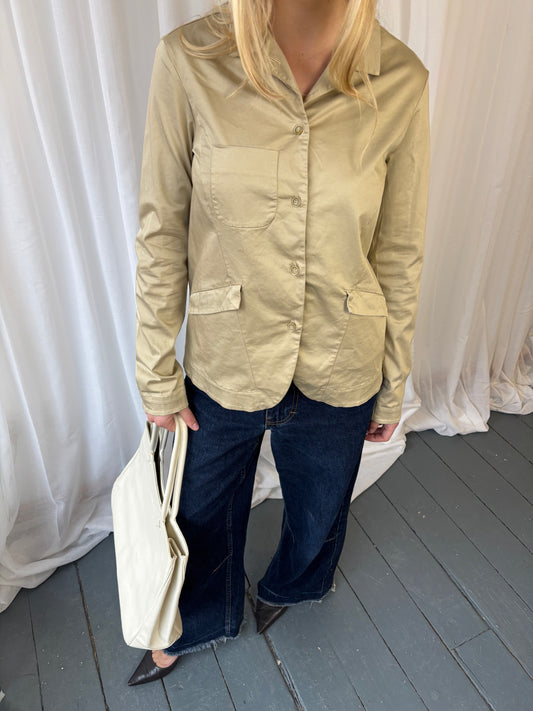 Vintage Beige Shirt Jacket