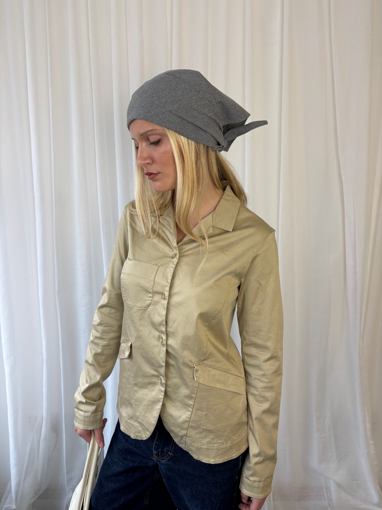 Vintage Beige Shirt Jacket