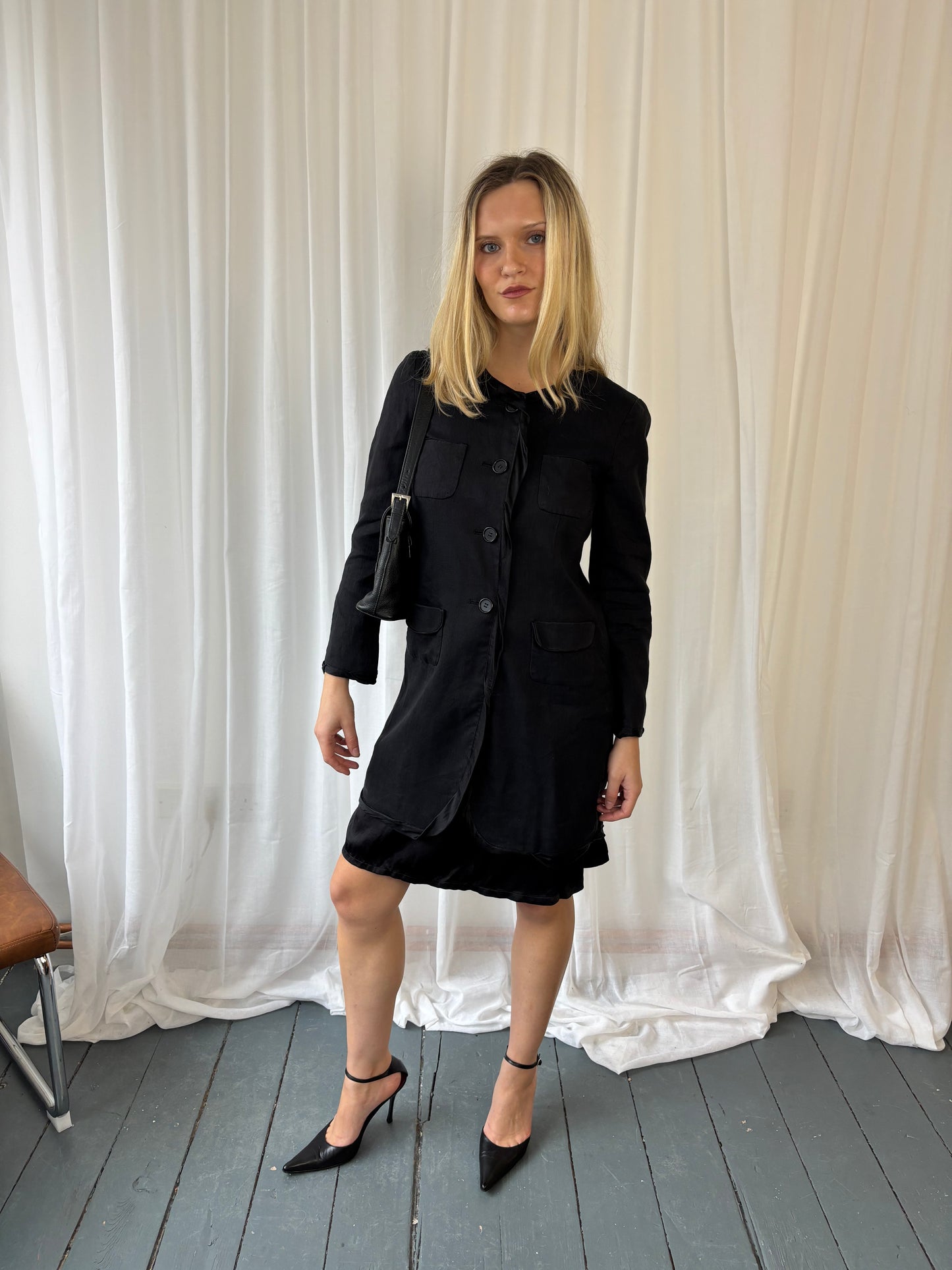 DKNY Black Linen Jacket