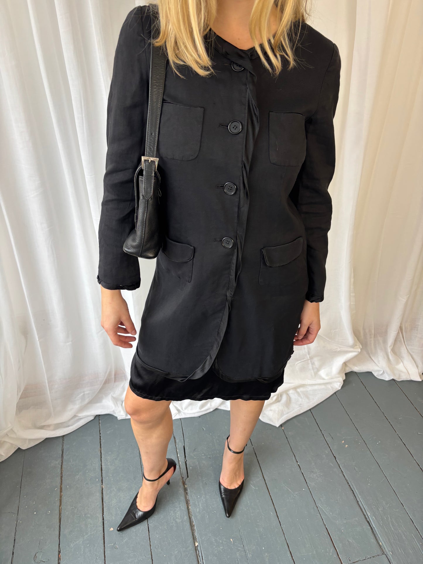 DKNY Black Linen Jacket