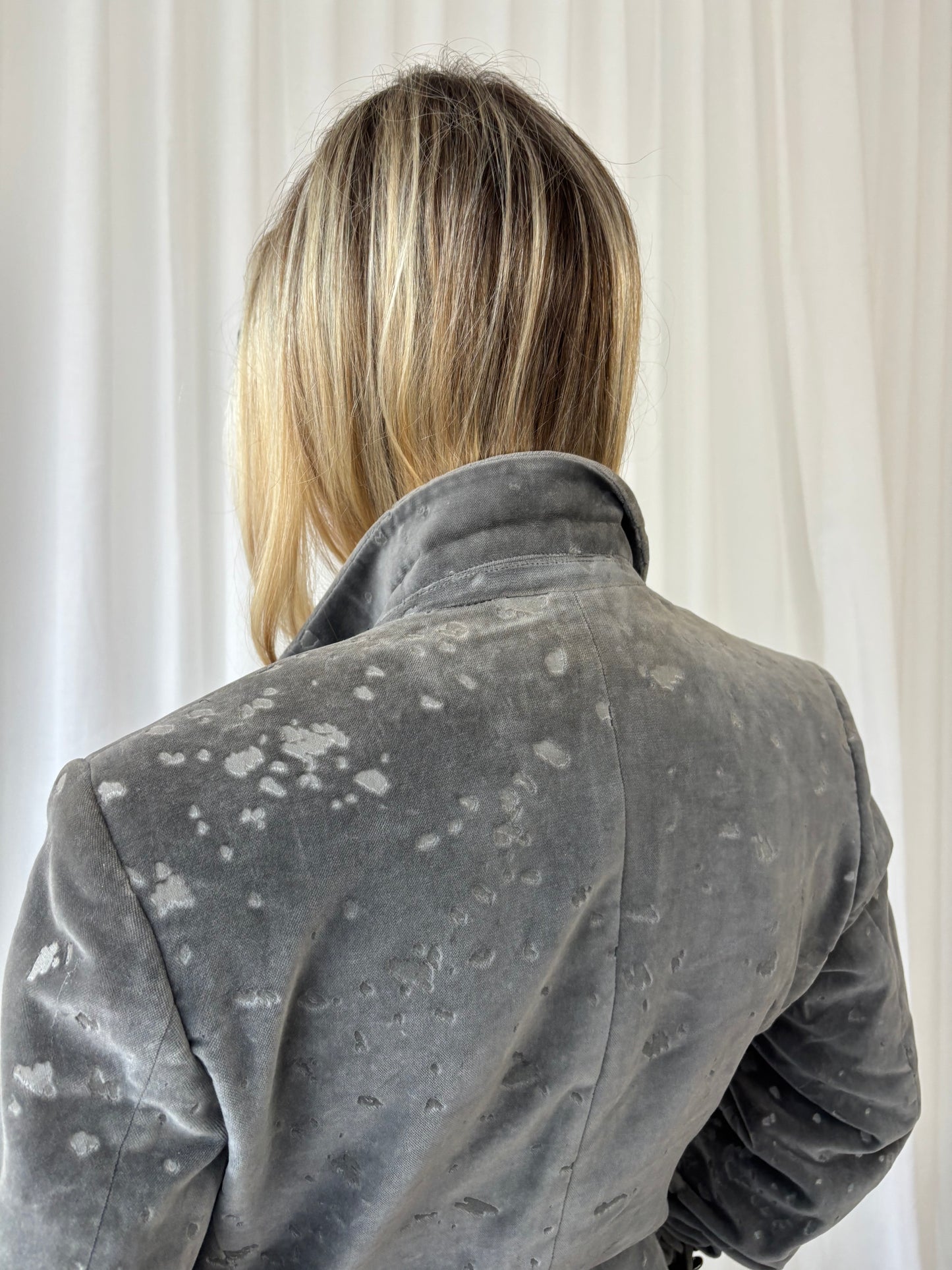 Versace Grey Velvet Blazer