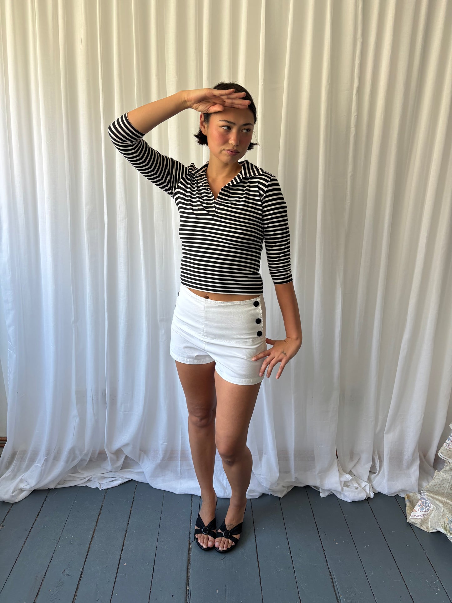 See by Chloé White Nautical Shorts