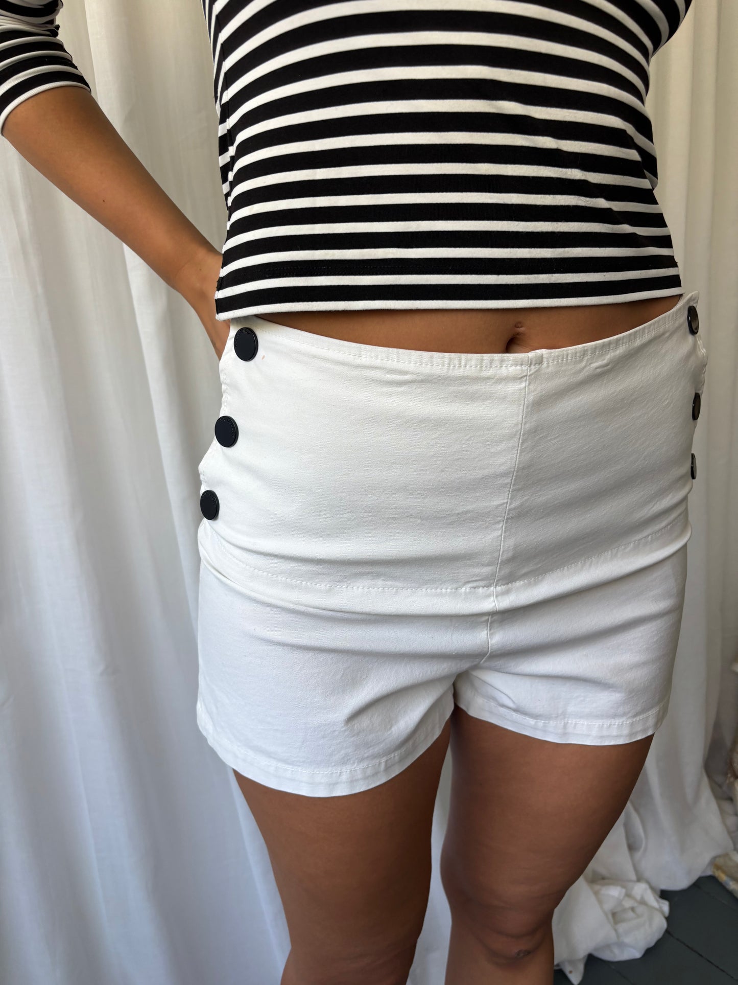 See by Chloé White Nautical Shorts