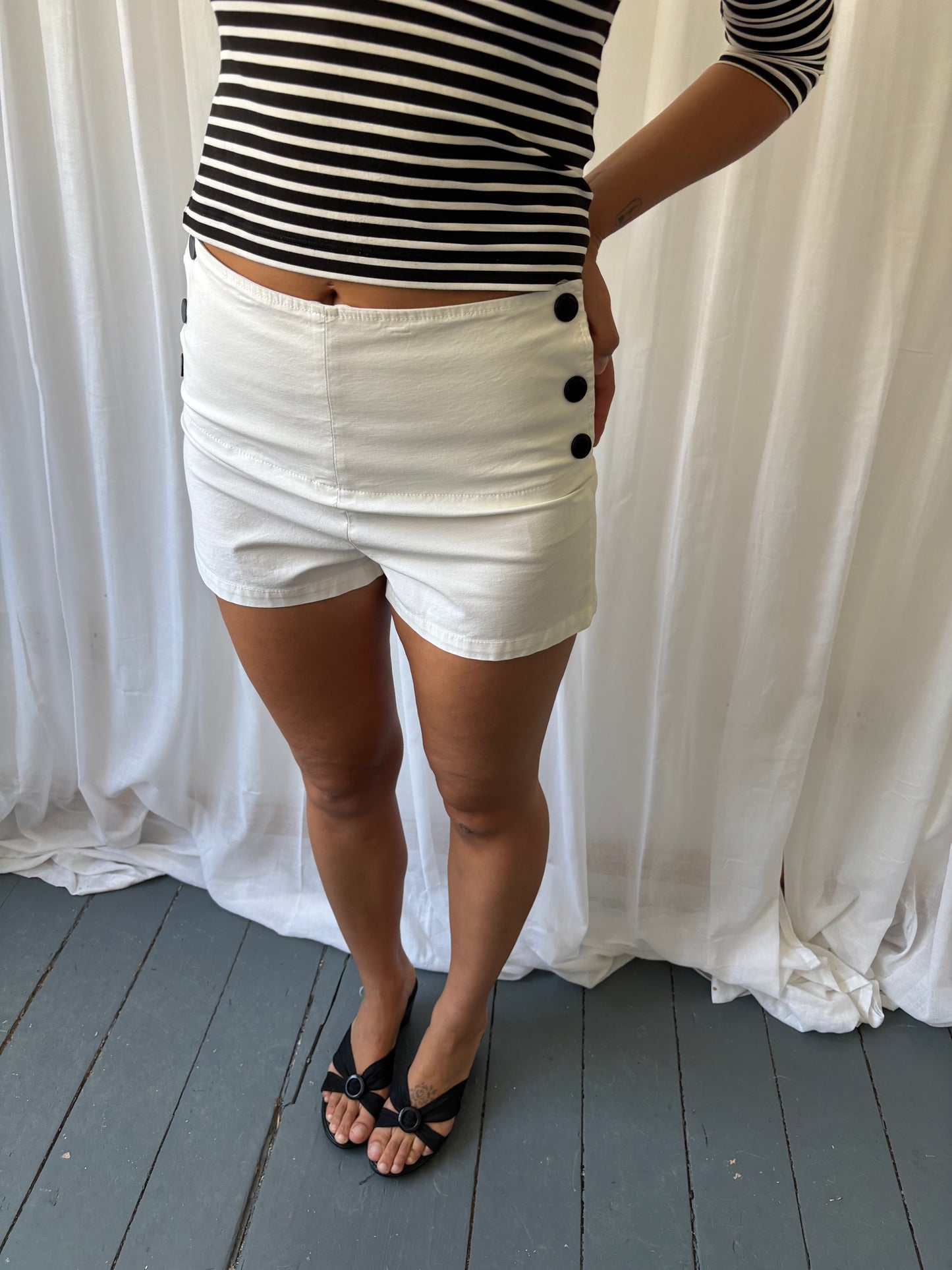 See by Chloé White Nautical Shorts