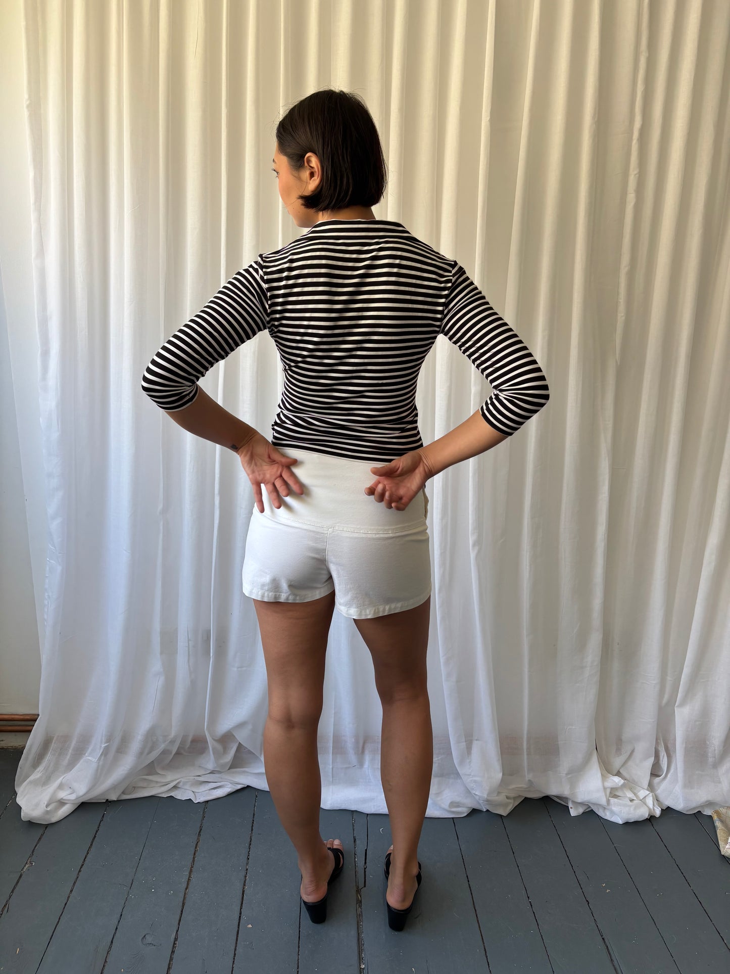 Piu & Piu Black Stripe Top