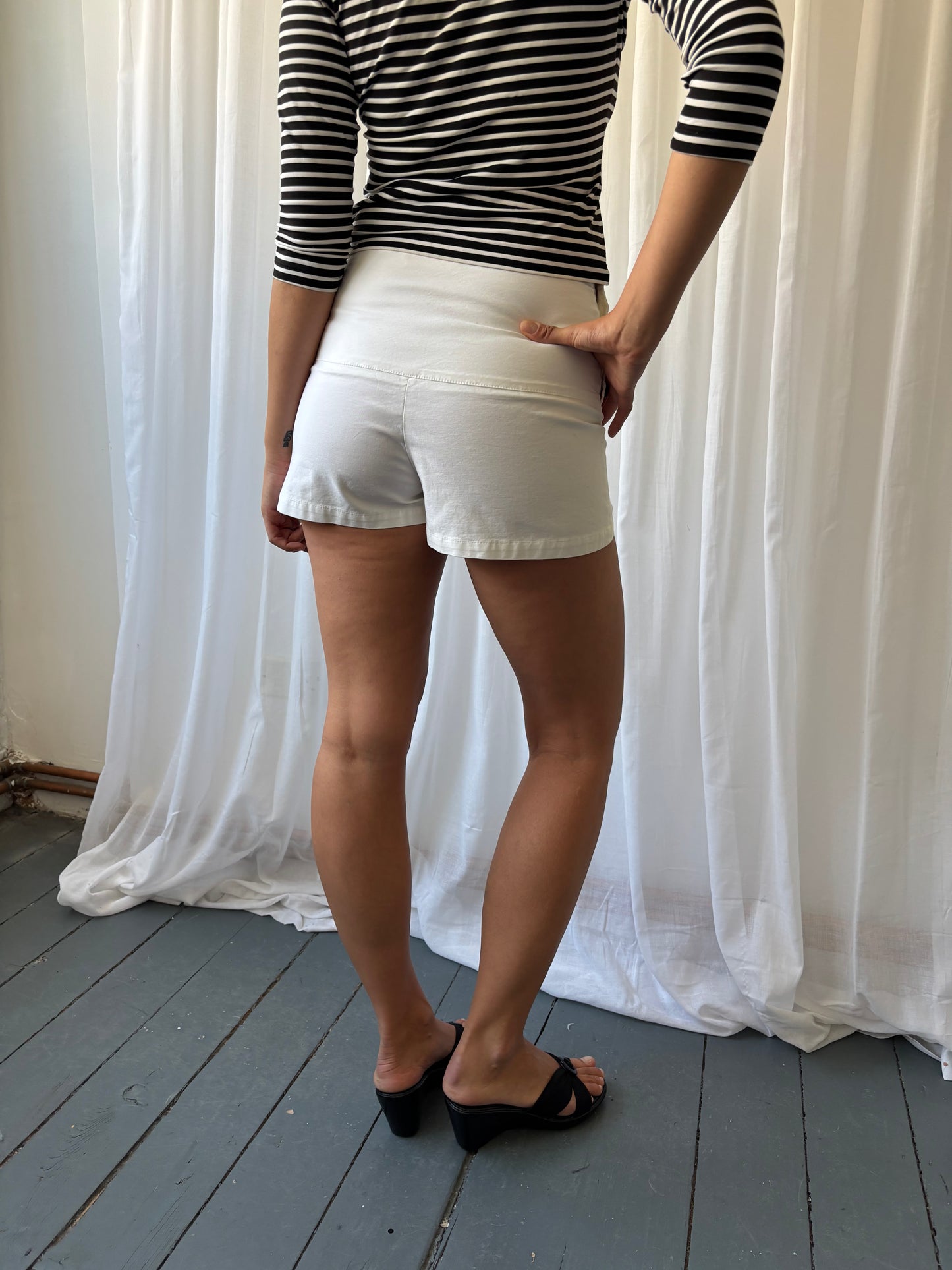 See by Chloé White Nautical Shorts