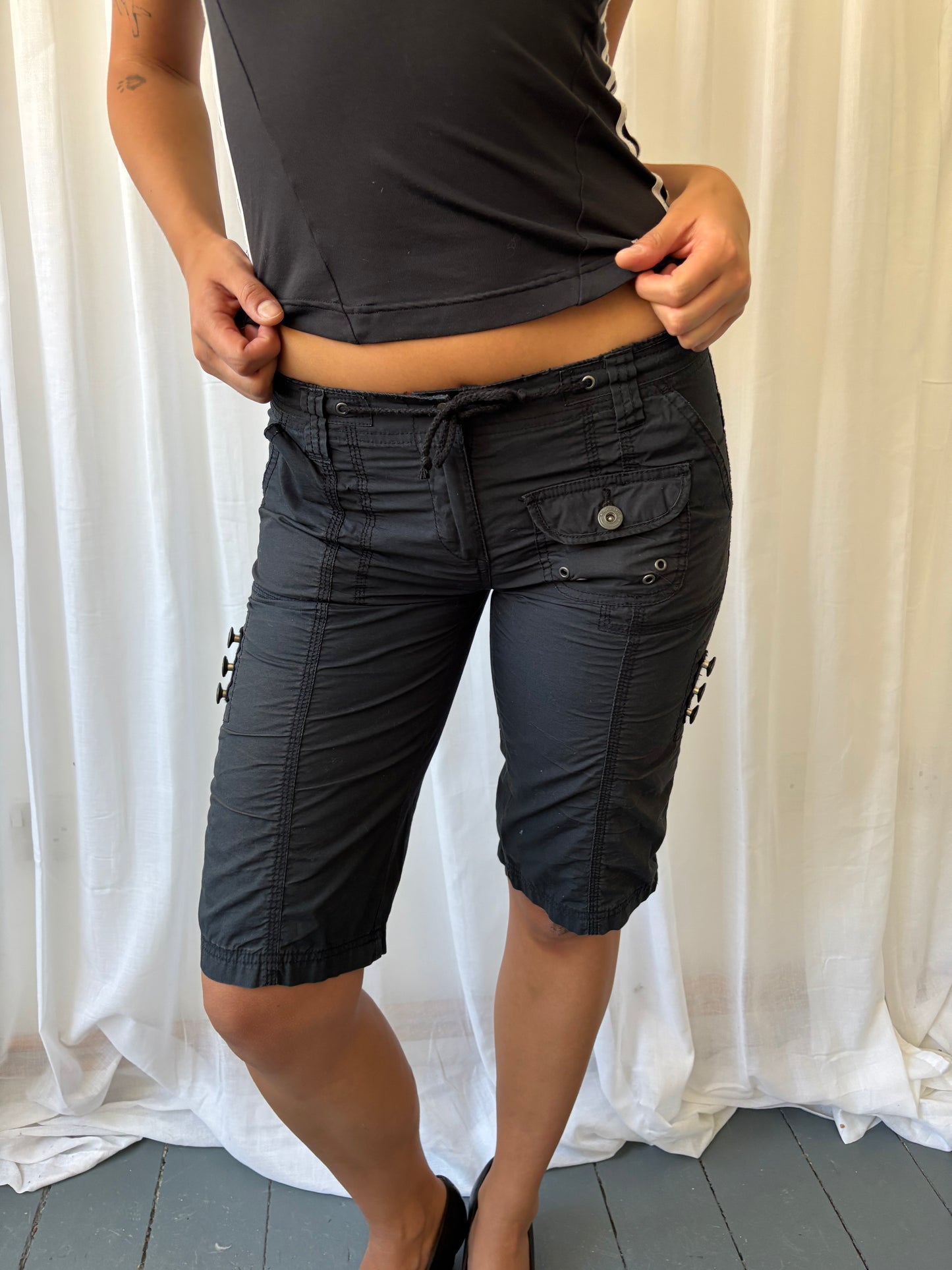Vintage Black Cargo Shorts