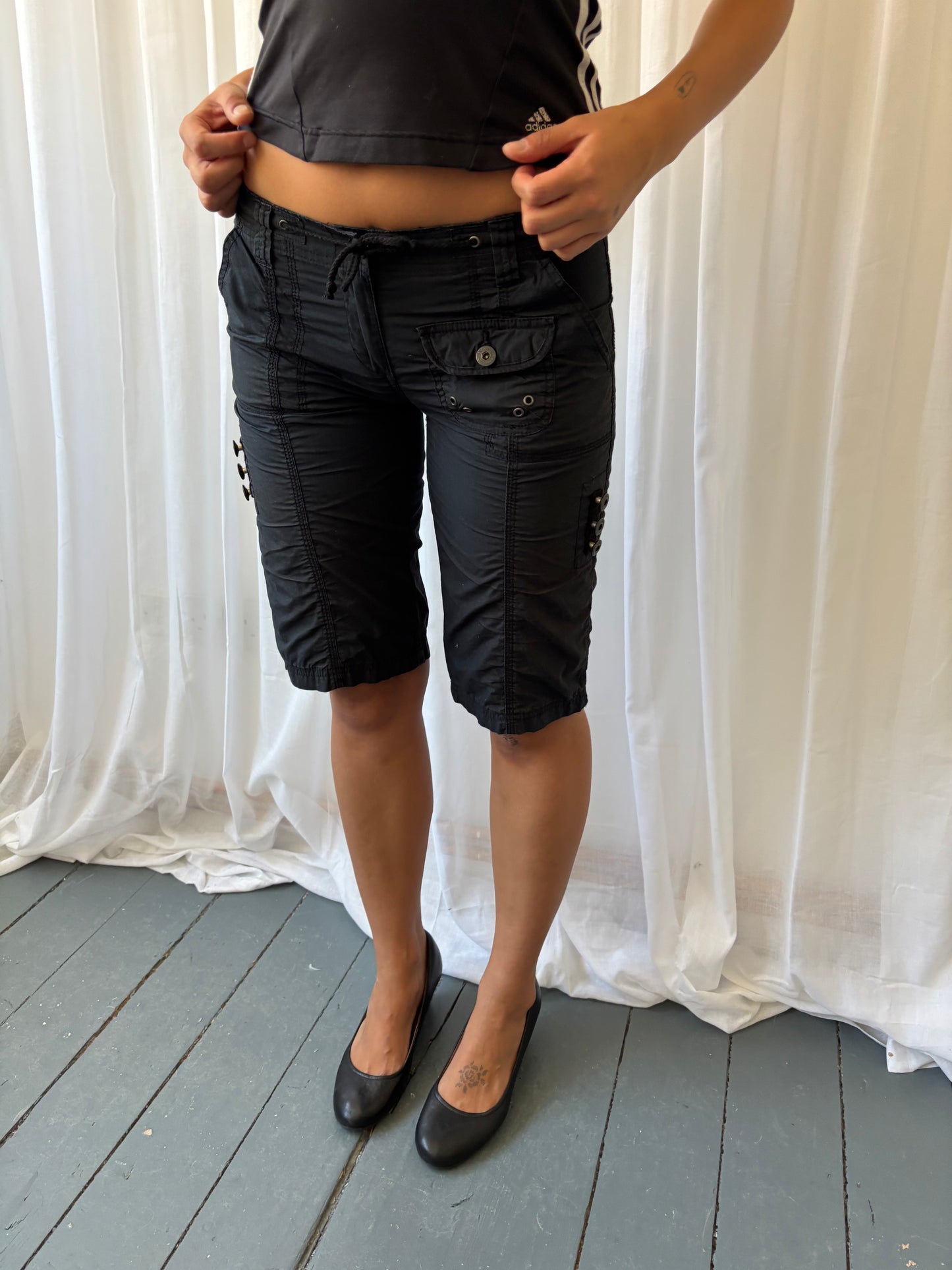 Vintage Black Cargo Shorts