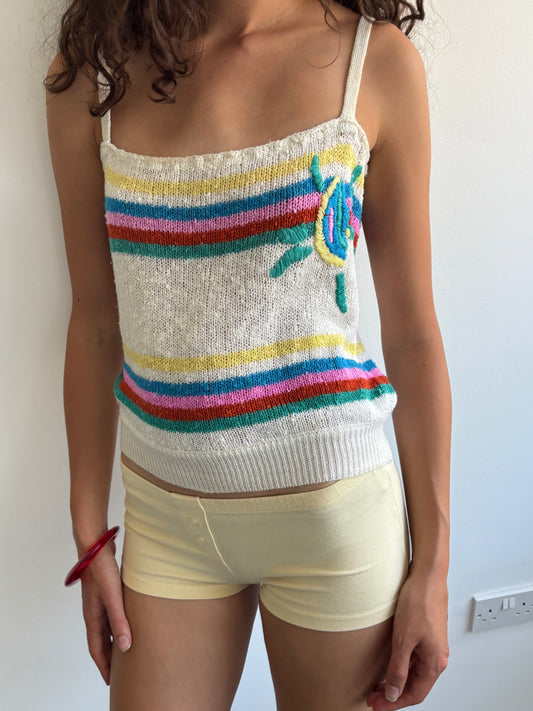 Bellino 1980s Stripe Knit Vest