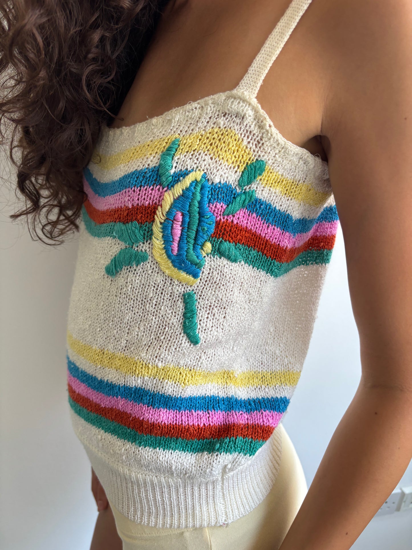 Bellino 1980s Stripe Knit Vest