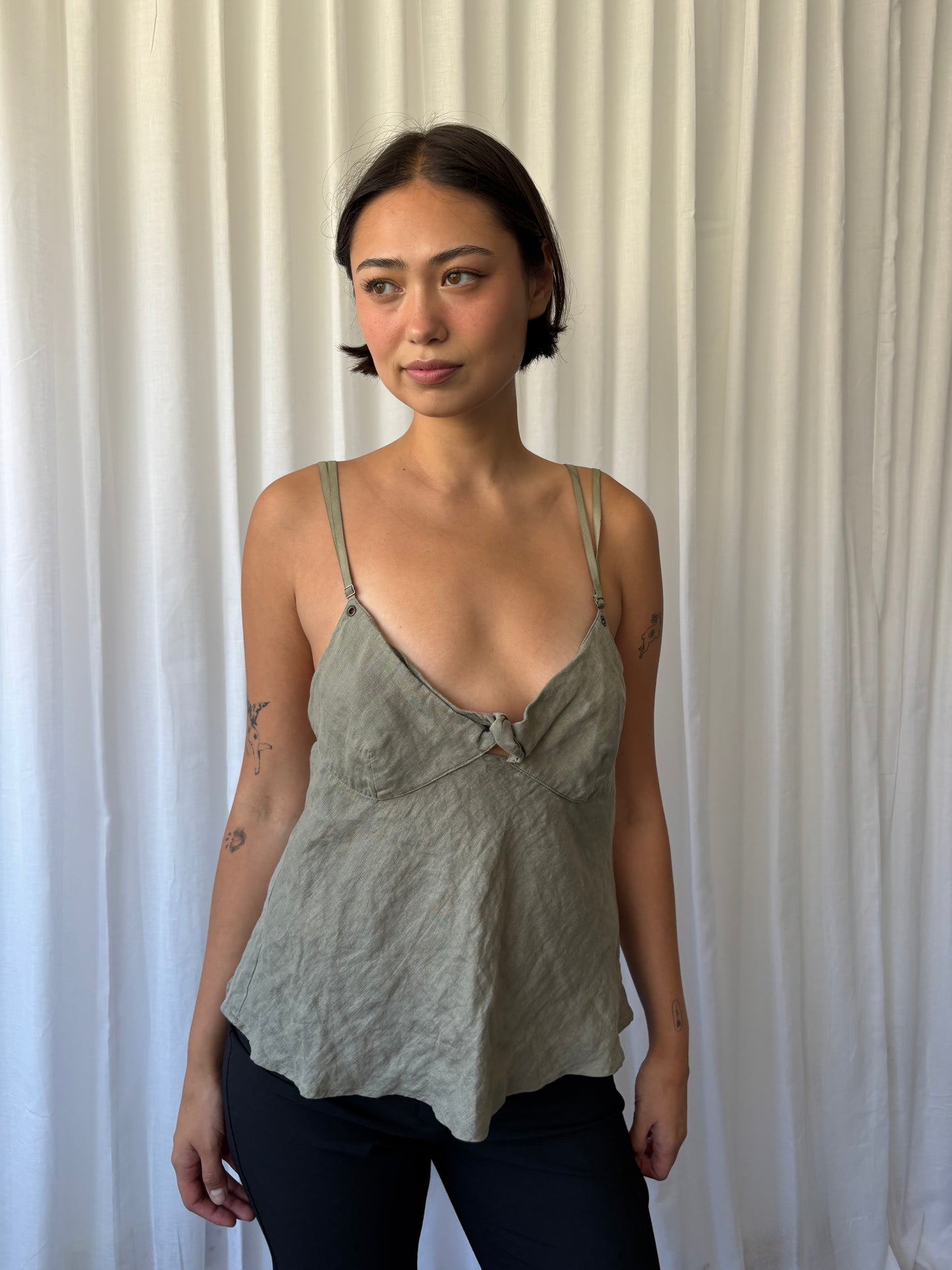 Armani Khaki Linen Top