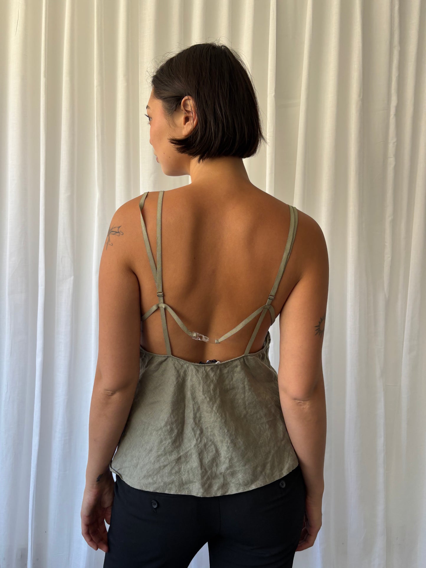 Armani Khaki Linen Top