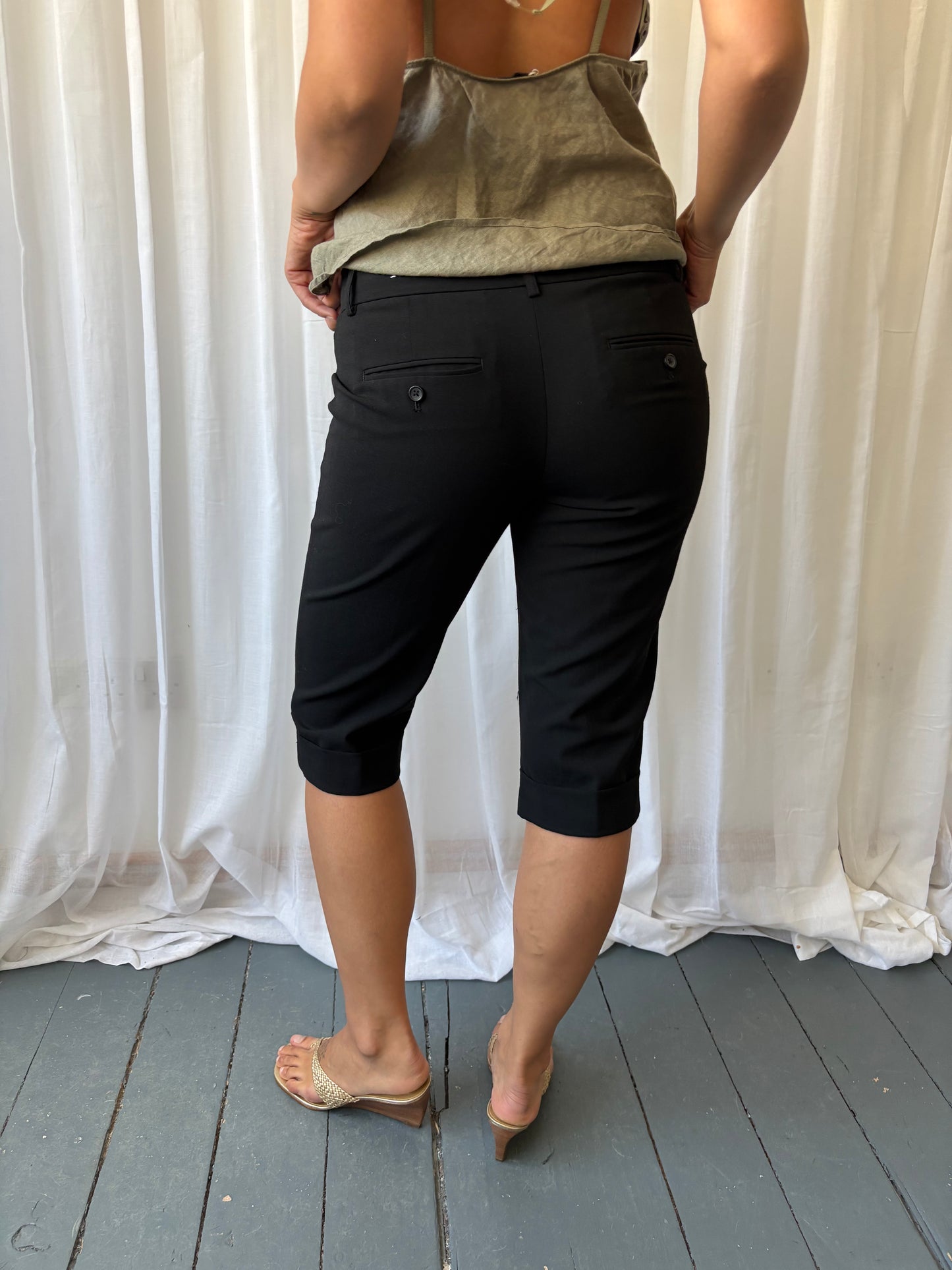 Express Black Tailored Capris