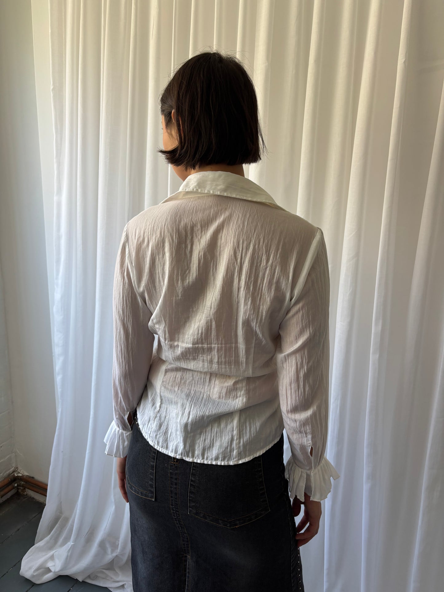Vintage White Ruffle Shirt